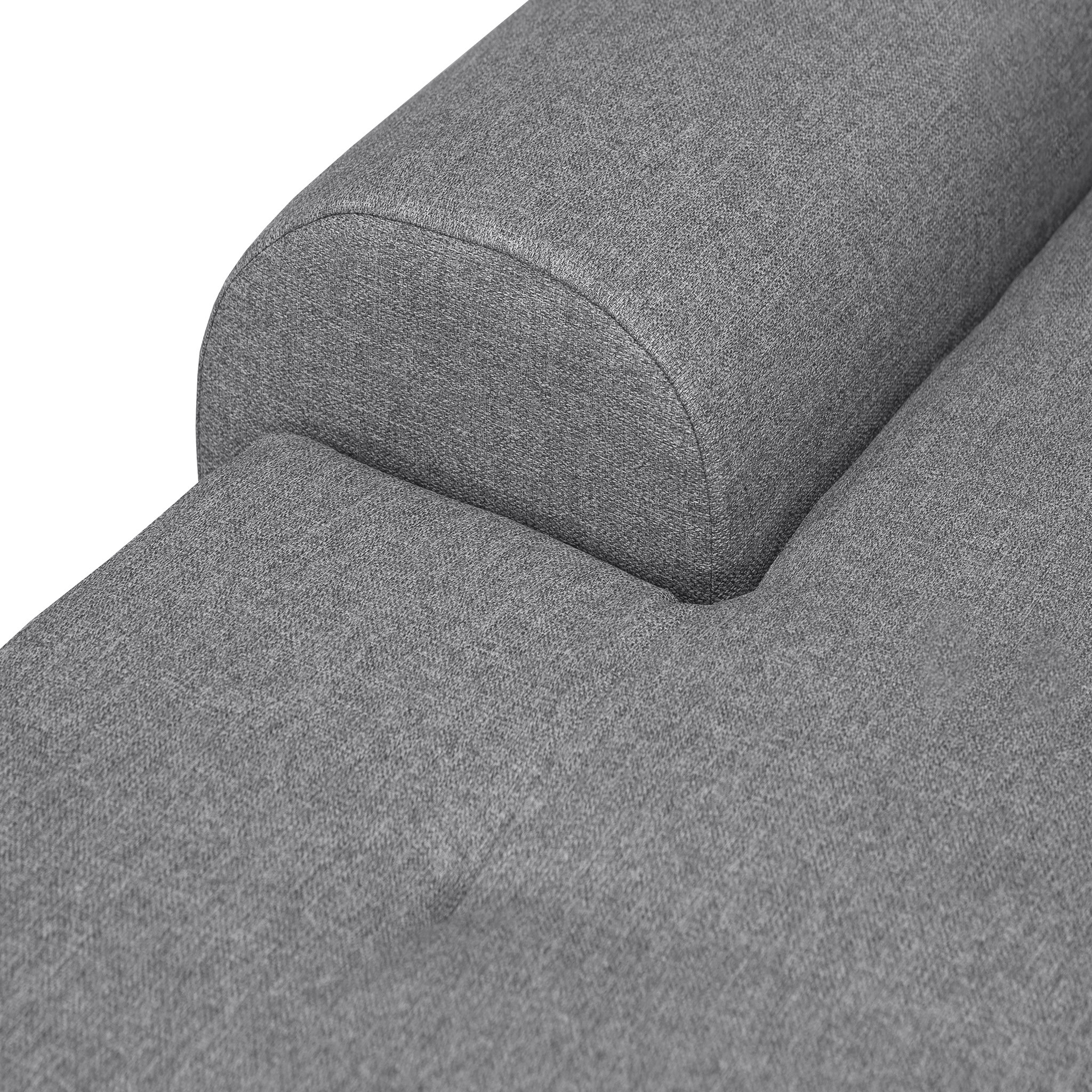 Voir la diapositive 7 : Canapé d'angle gauche panoramique convertible en tissu gris clair 6 places WIDE 