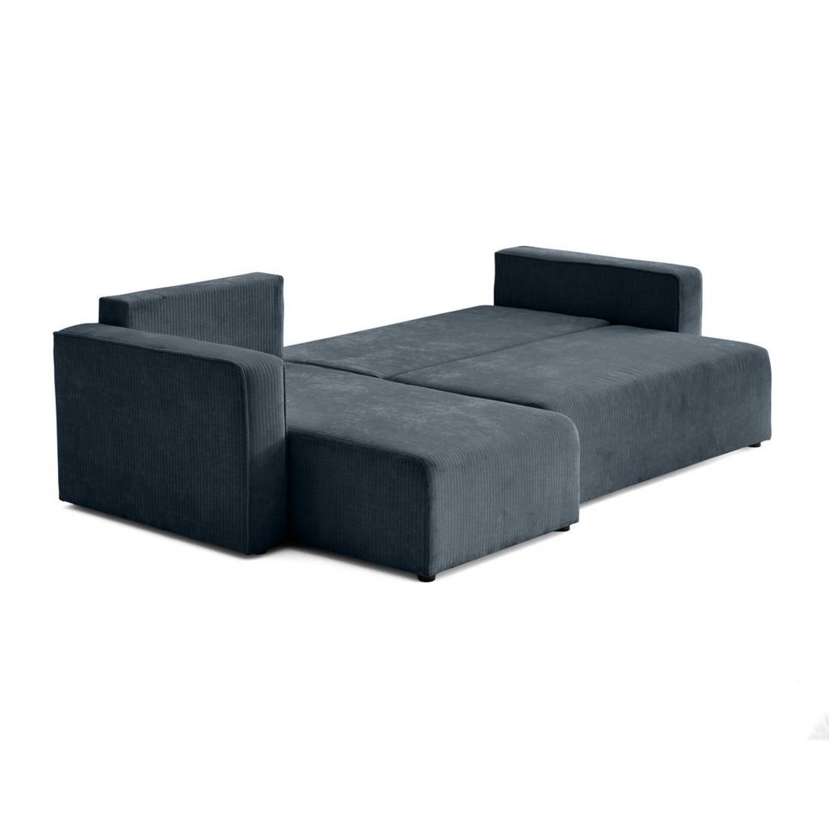 BEST MOBILIER Topaze - canapé d'angle réversible - 4 places - convertible avec coffre - en velours côtelé plat