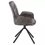 IDIMEX Lot de 2 chaises pivotantes MARIBOR en tissu coloris anthracite, chaise de bureau avec accoudoirs et pieds en métal noir