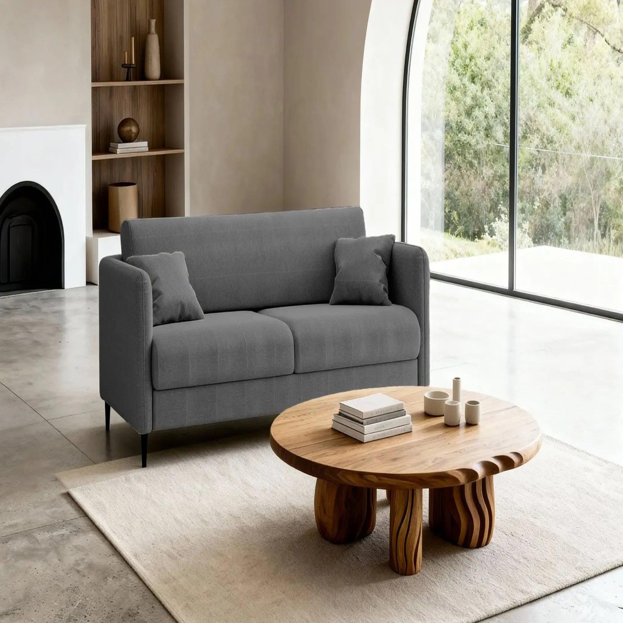 Voir la diapositive 2 : CASANOVA PARIS Vicky - canapé droit convertible tissu lisse 2 places