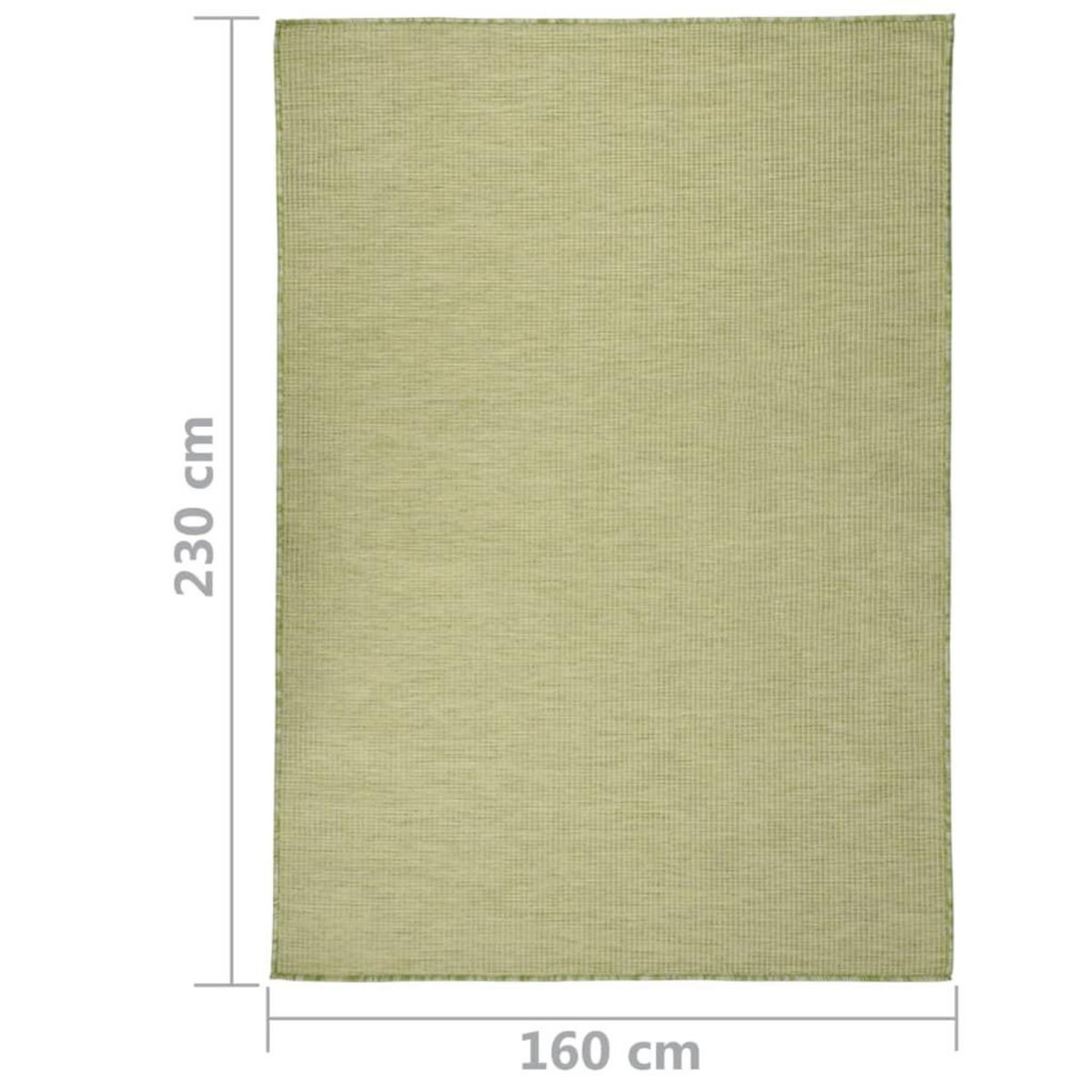 VIDAXL Tapis a tissage plat d'exterieur 160x230 cm Vert