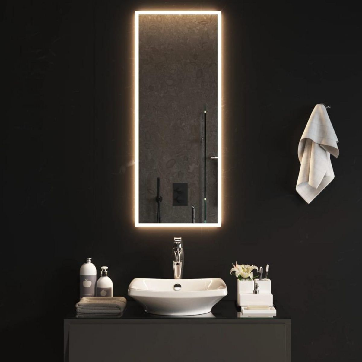 VIDAXL Miroir de salle de bain a LED 40x100 cm