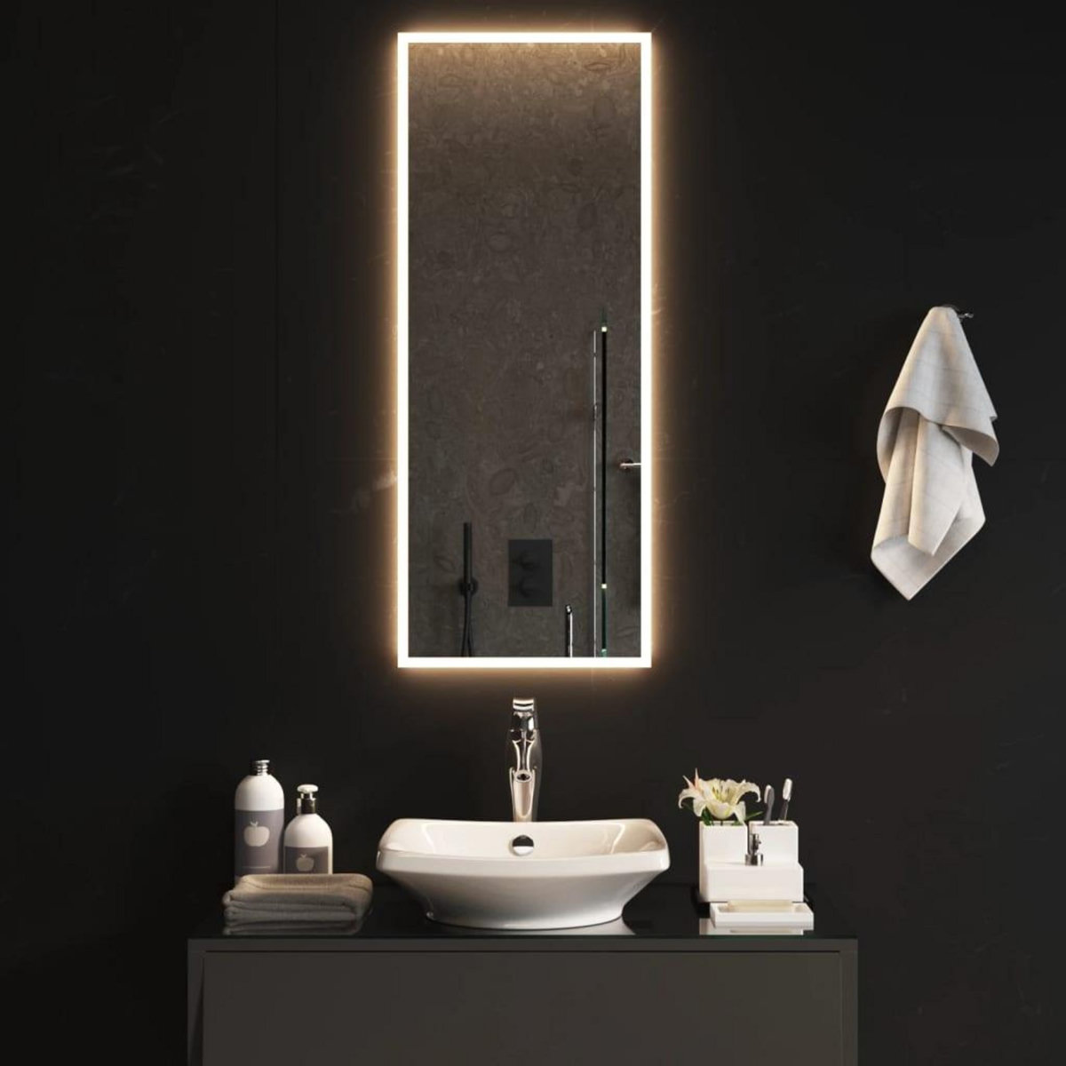 VIDAXL Miroir de salle de bain a LED 40x100 cm