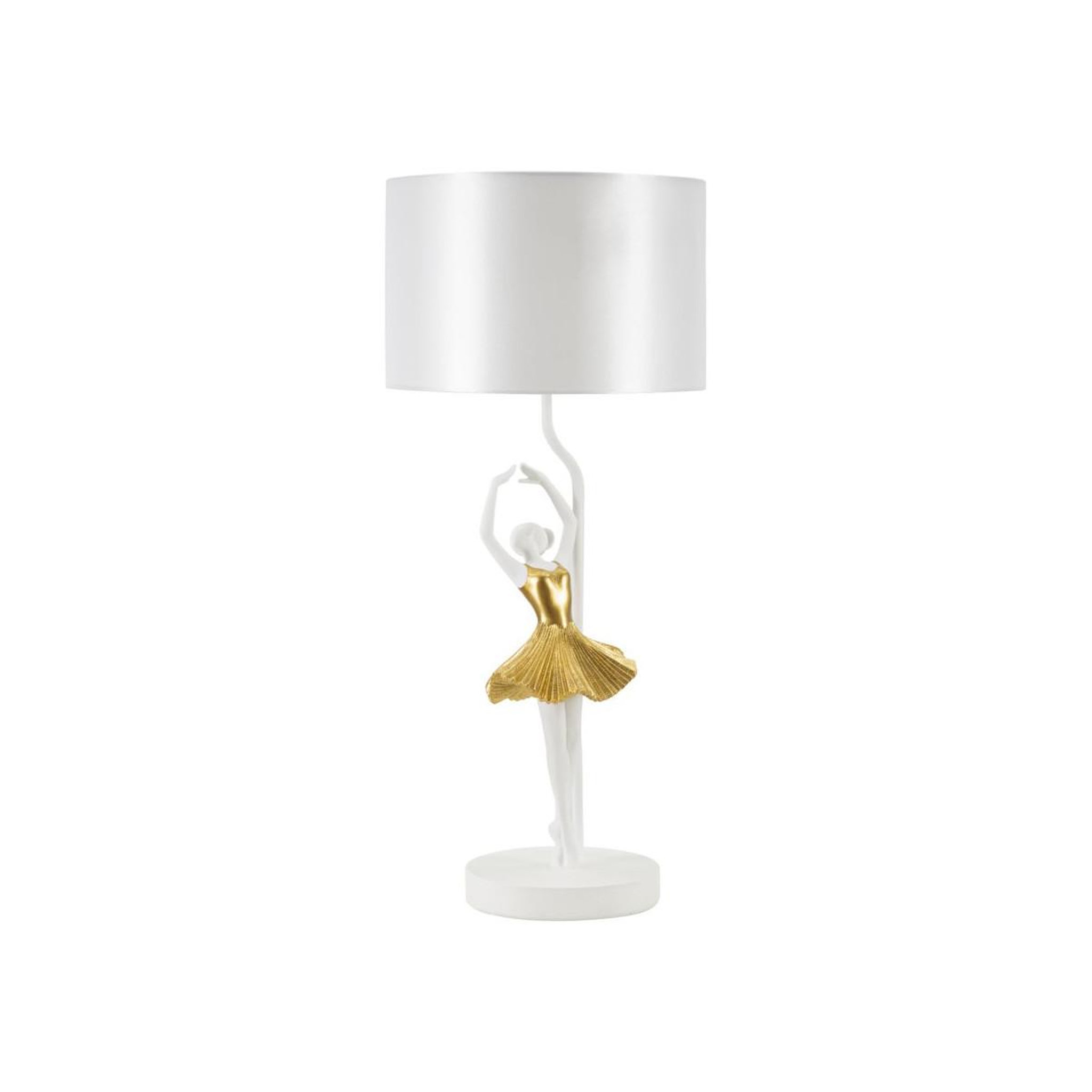 Paris Prix Lampe à poser en résine  dancer  64cm blanc & or