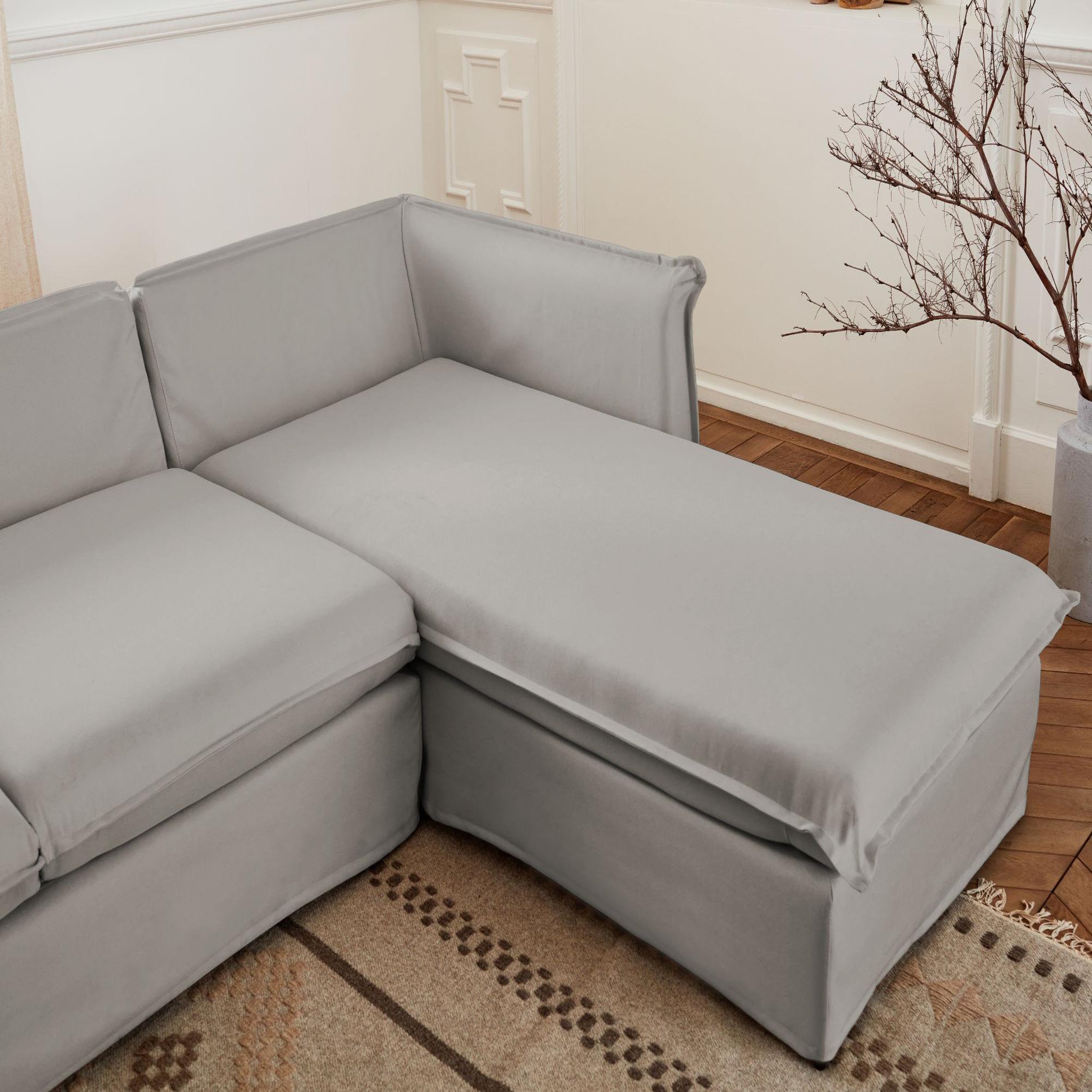 Voir la diapositive 3 : LISA DESIGN Adriann - canapé d'angle droit fixe - 4 places - en tissu déhoussable