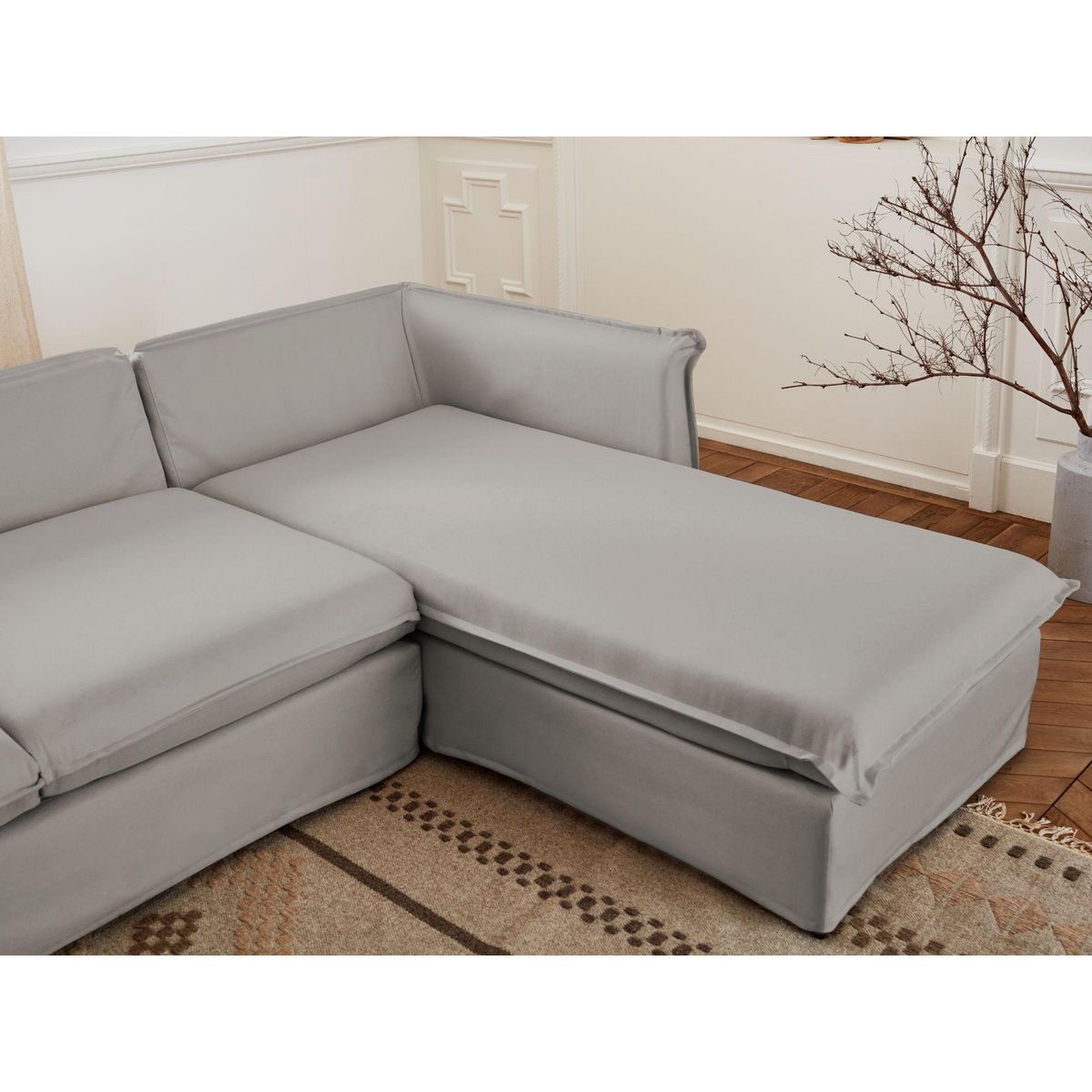 LISA DESIGN Adriann - canapé d'angle droit fixe - 4 places - en tissu déhoussable