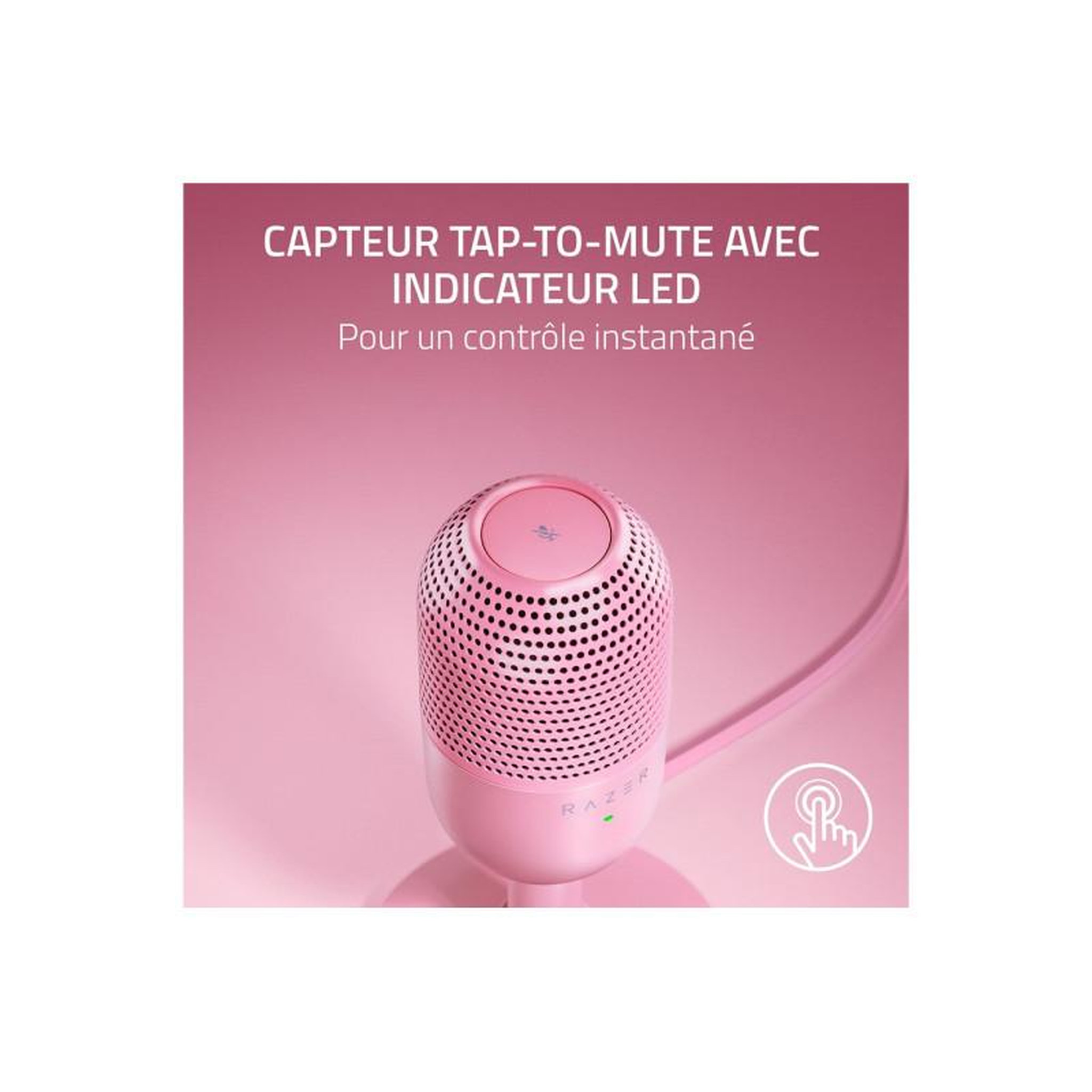 Voir la diapositive 4 : Razer Microphone Razer Seiren V3 Mini Quartz
