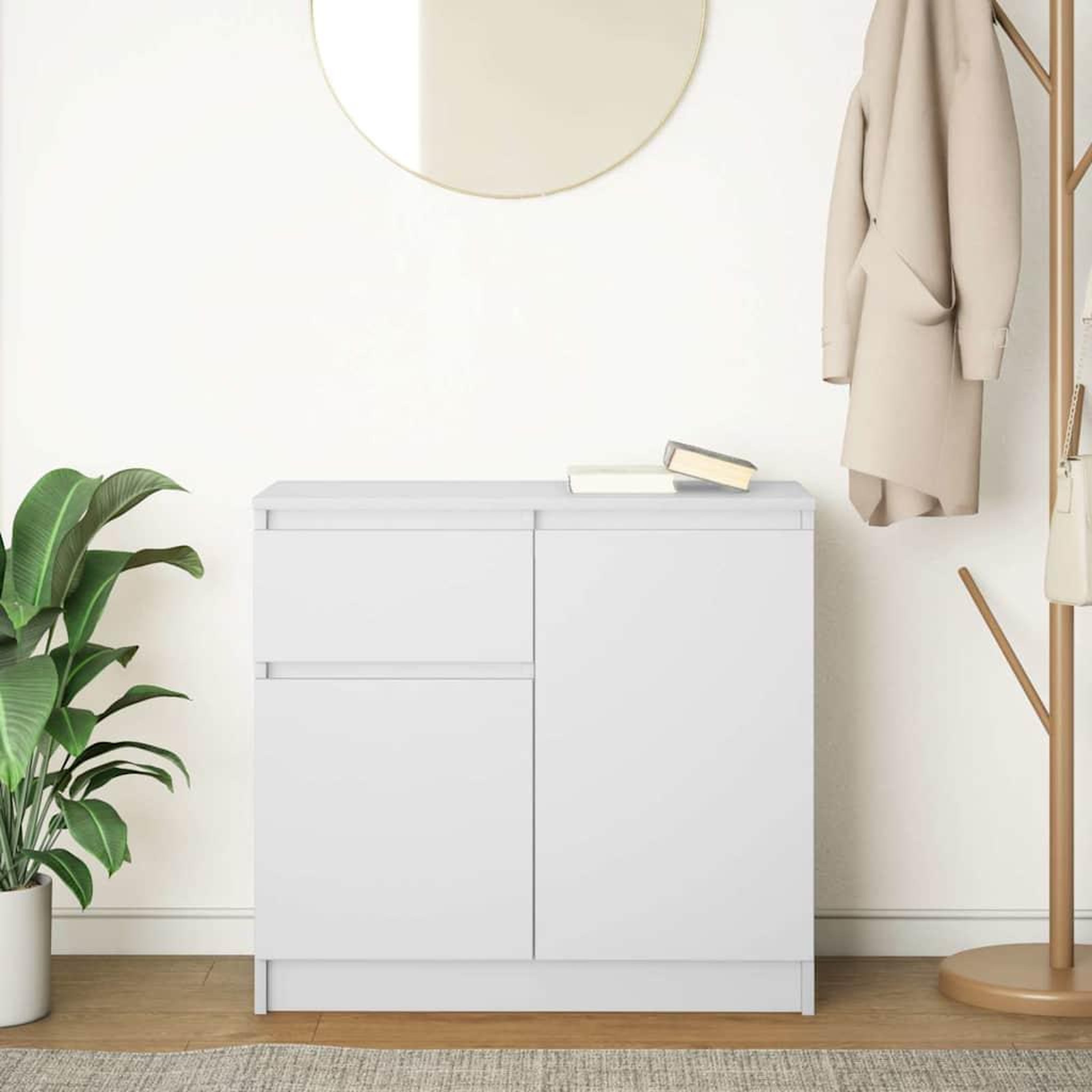 Voir la diapositive 3 : VIDAXL Buffet avec tiroir blanc 71x35x65 cm bois d'ingenierie