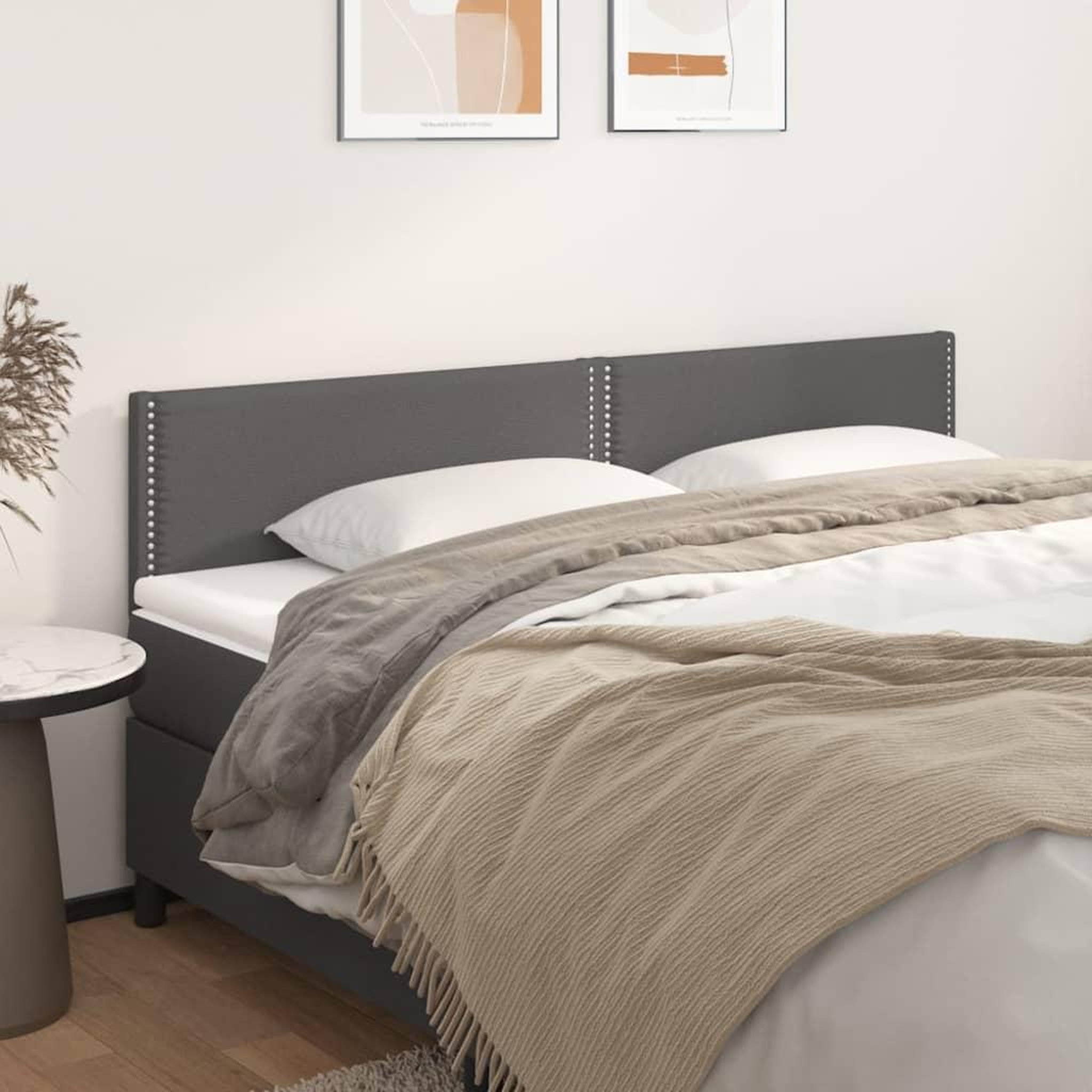 Voir la diapositive 1 : VIDAXL Tetes de lit 2 pcs Gris 100x5x78/88 cm Similicuir