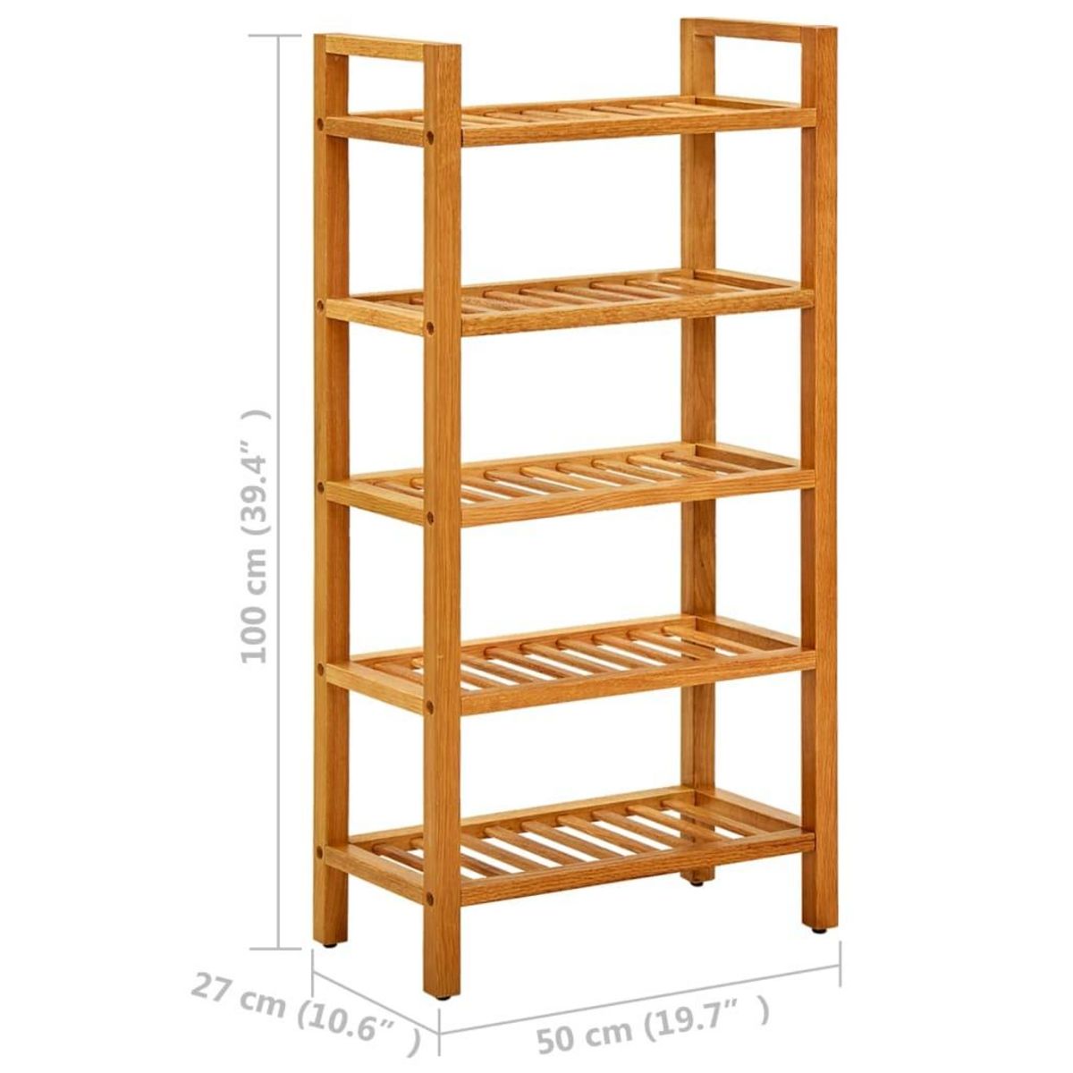 VIDAXL Etagere a chaussures a 5 niveaux 50x27x100 cm Chene massif