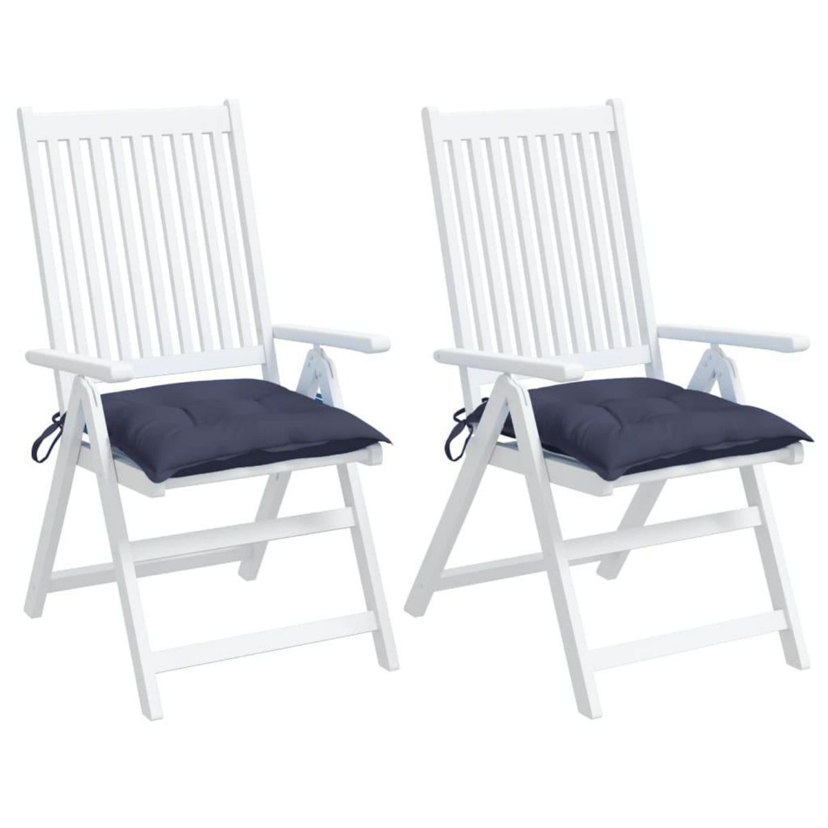 VIDAXL Coussins de chaise lot de 2 bleu marine 40x40x7 cm tissu oxford