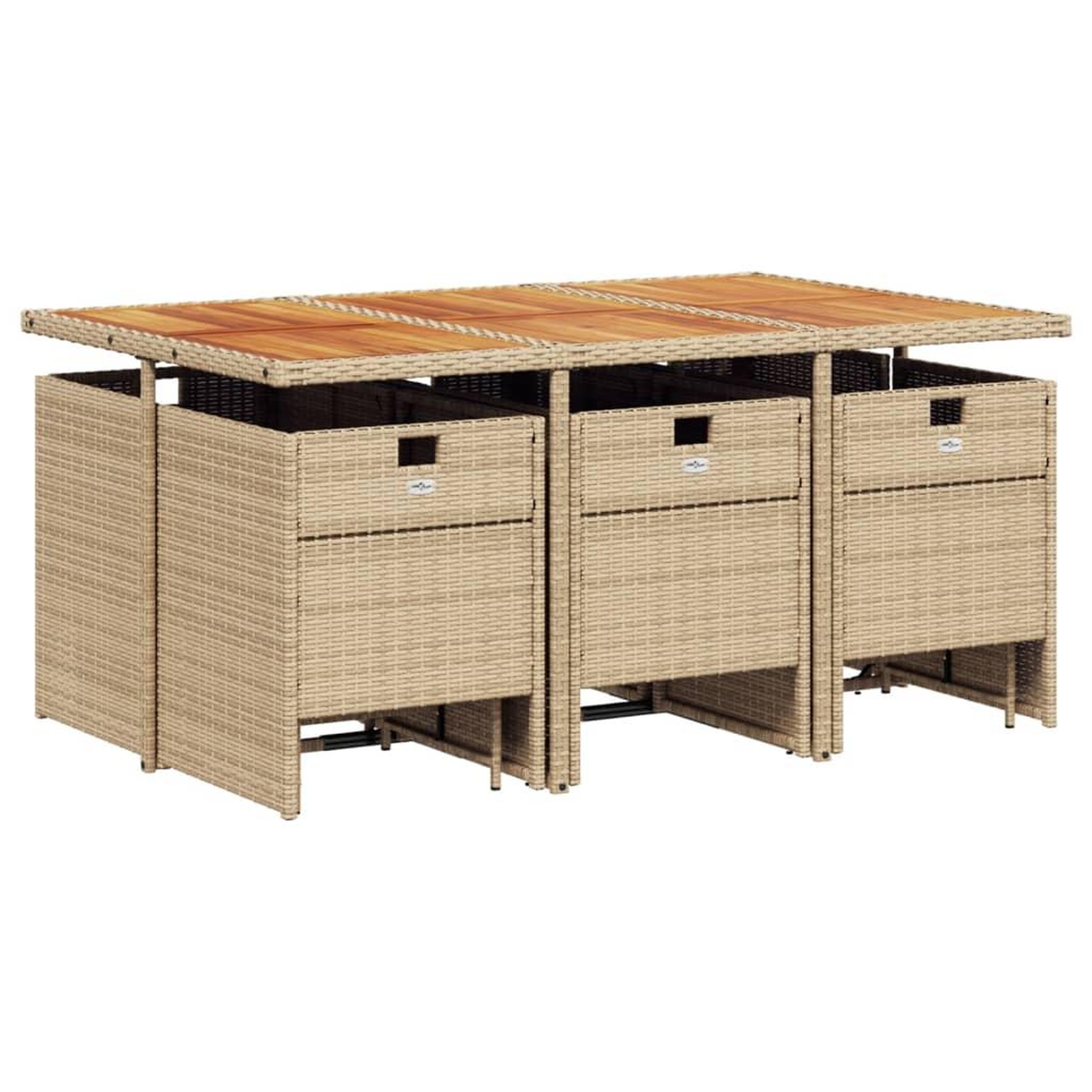 Voir la diapositive 3 : VIDAXL Ensemble a manger de jardin et coussins 11 pcs beige poly rotin