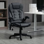 Voir la diapositive 2 : HOMCOM Fauteuil de bureau direction pivotant massant chauffant électrique revêtement synthétique noir