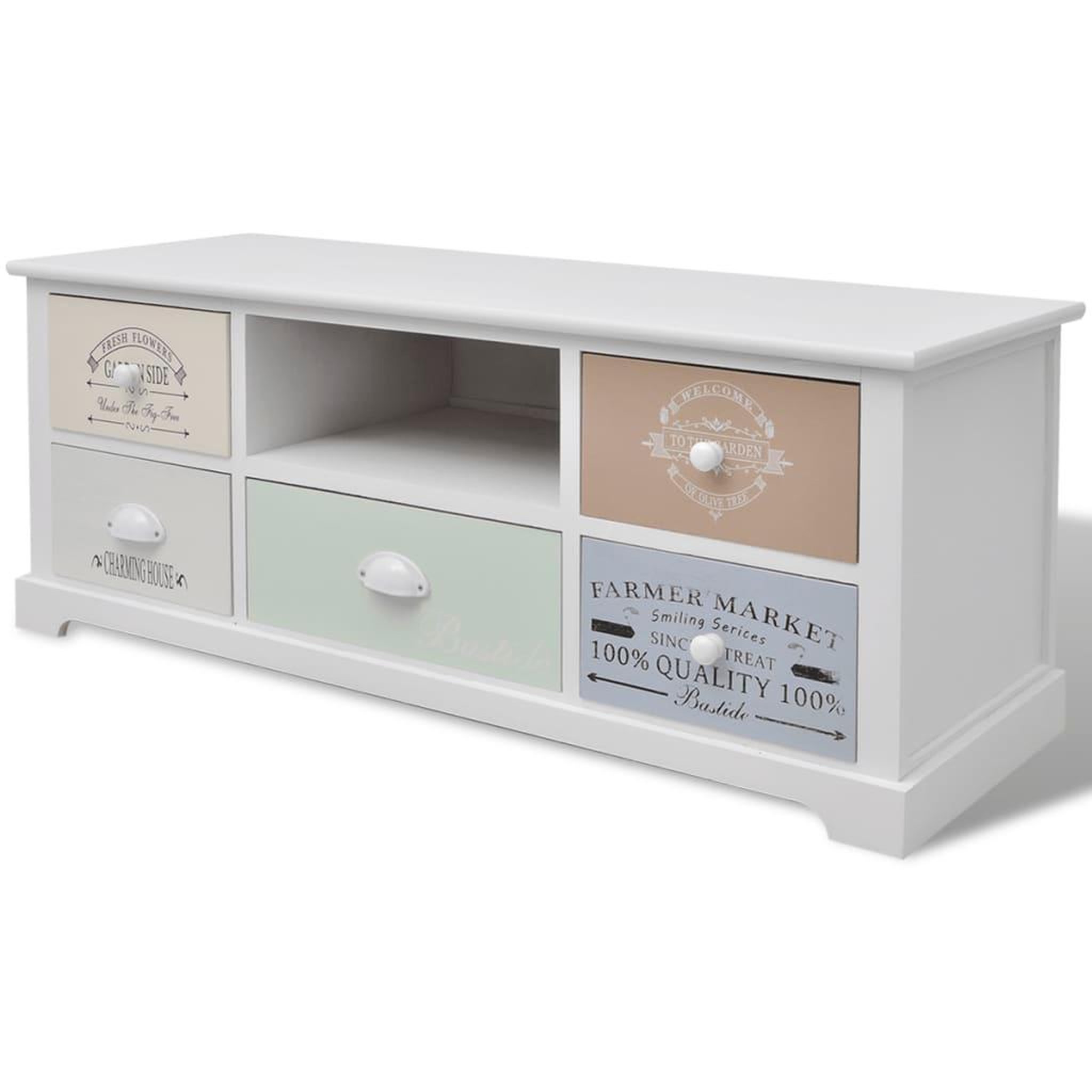 VIDAXL Meuble tv en style français bois