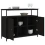 Voir la diapositive 4 : VIDAXL Buffet noir 100x35x80 cm bois d ingénierie