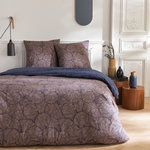 FUTURE HOME Parure de lit 2 personnes en coton 57 fils imprimé bleu. Coloris disponibles : Bleu