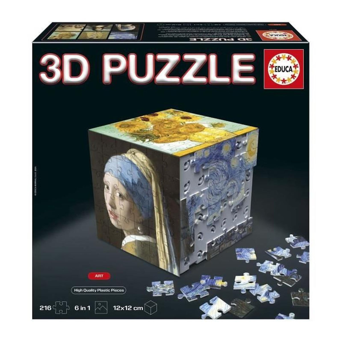 EDUCA Puzzle 3D cube art - 216 pièces  - Dès 8 ans - Educa