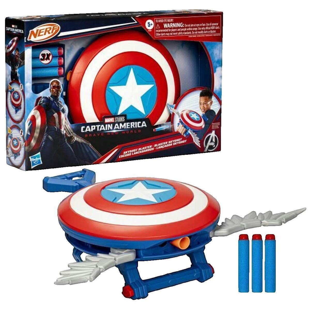 HASBRO Pistolet Nerf Hasbro Rouge Skyshot Marvel Studios Captain America