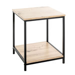 Paris Prix Table d'Appoint Carrée  Longo  50cm Naturel & Noir