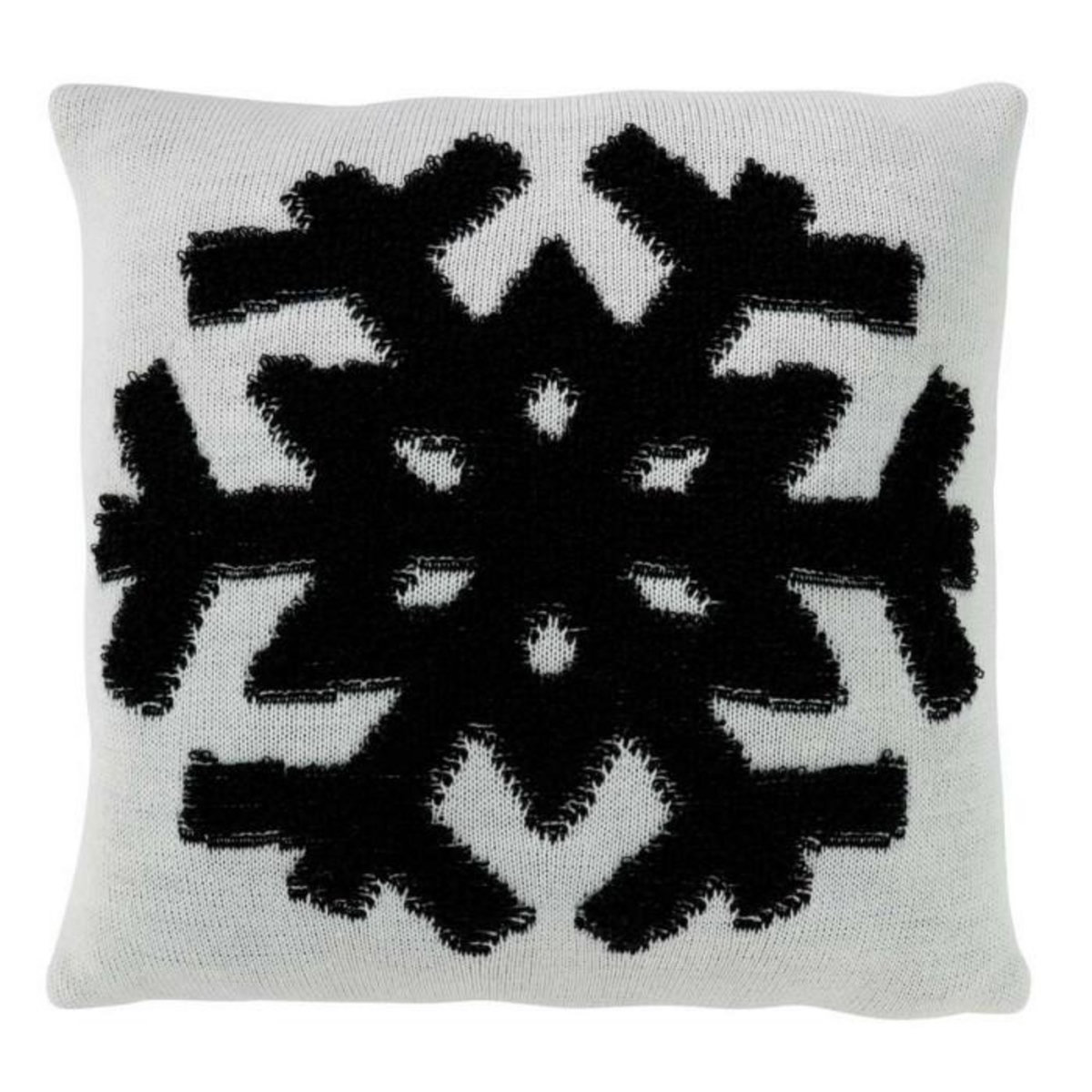 Paris Prix Coussin Déco  Flocon  45x45cm Blanc & Noir
