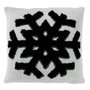 Voir la diapositive 1 : Paris Prix Coussin Déco  Flocon  45x45cm Blanc & Noir