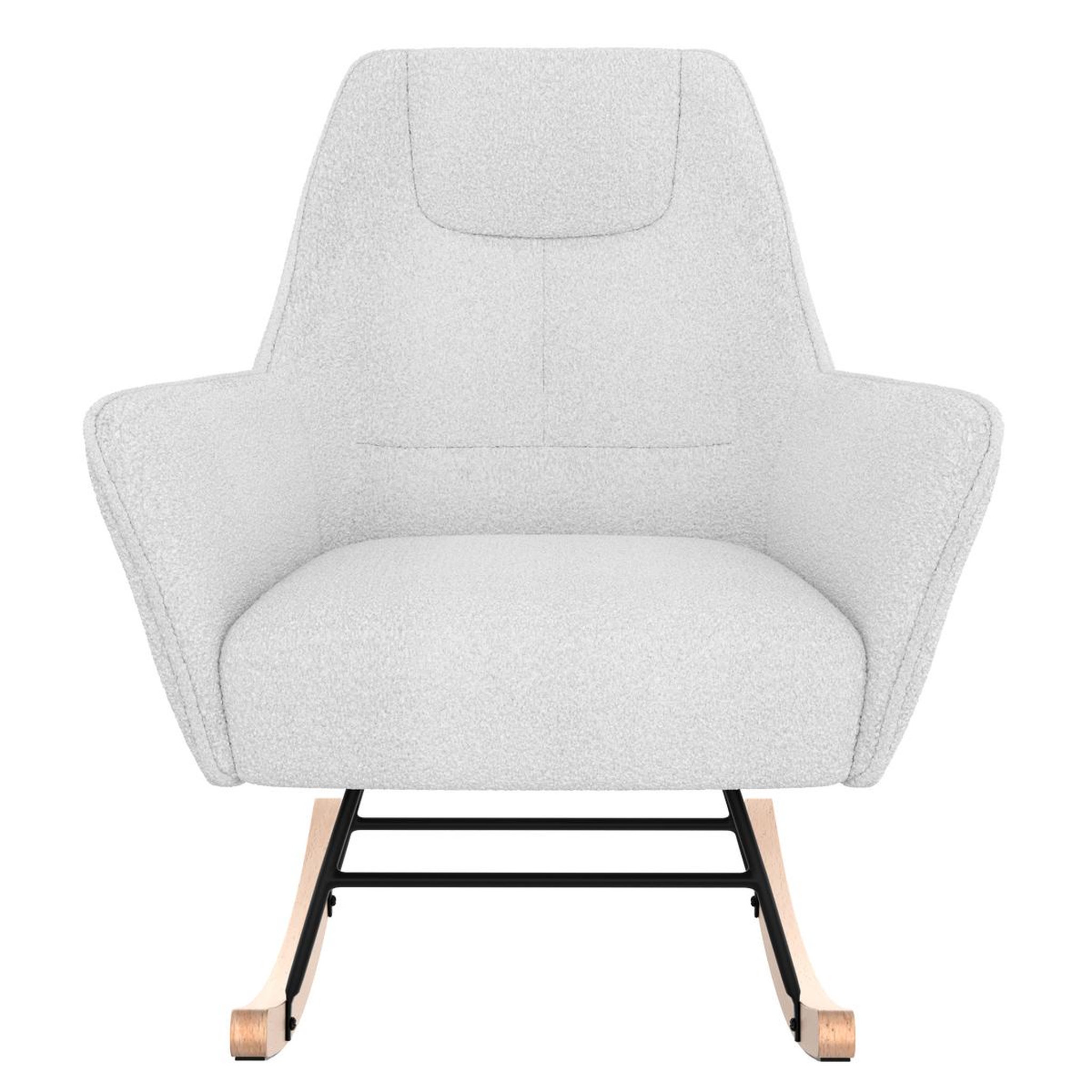 Voir la diapositive 6 : Rendez vous déco Rocking-chair blanc effet laine bouclette en tissu - Shaun