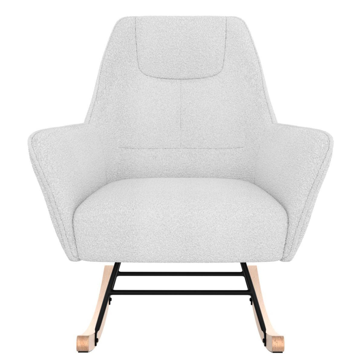 Rendez vous déco Rocking-chair blanc effet laine bouclette en tissu - Shaun