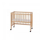 TISSI Lit bébé à barreaux cododo en hêtre massif naturel 40x90 cm