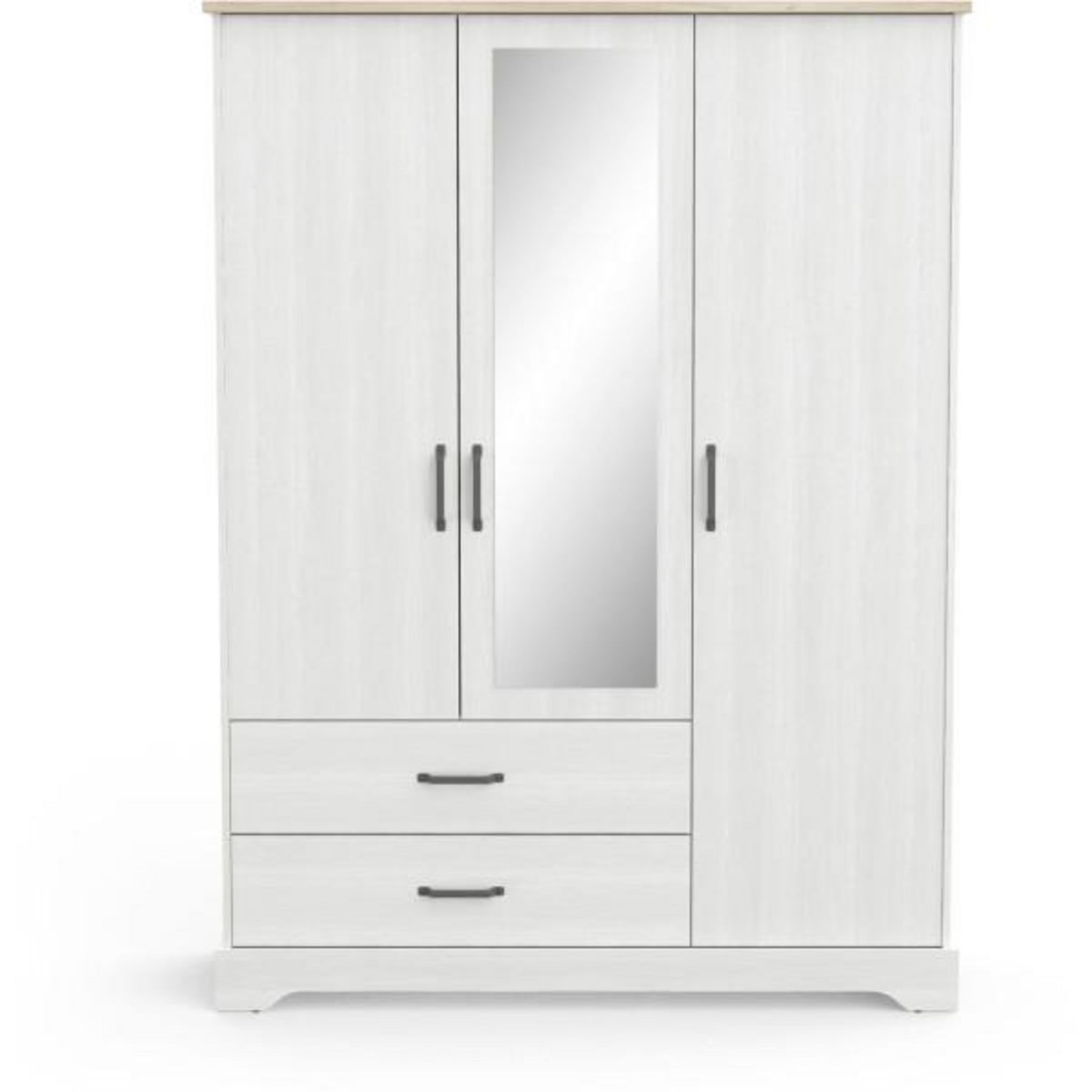 Demeyere Armoire de chambre - COTTAGE - Chene Kronberg / Blanc - 3 portes - 148,6 x 57,1 x 199,6 cm