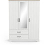 Voir la diapositive 5 : Demeyere Armoire de chambre - COTTAGE - Chene Kronberg / Blanc - 3 portes - 148,6 x 57,1 x 199,6 cm