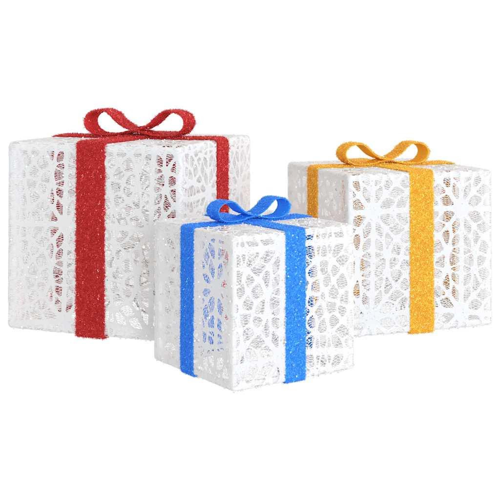 Voir la diapositive 4 : VIDAXL Boîtes de Noël lumineuses 3 pcs 64 LED blanc chaud
