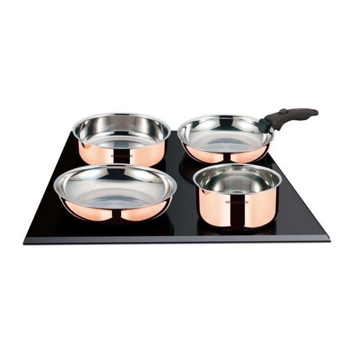 Arthur Martin Batterie de cuisine 6 pieces - ARTHUR MARTIN - AM516GT - 3 couches triple action - Tous feux dont induction