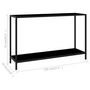 Voir la diapositive 6 : VIDAXL Table console Noir 120x35x75 cm Verre trempe