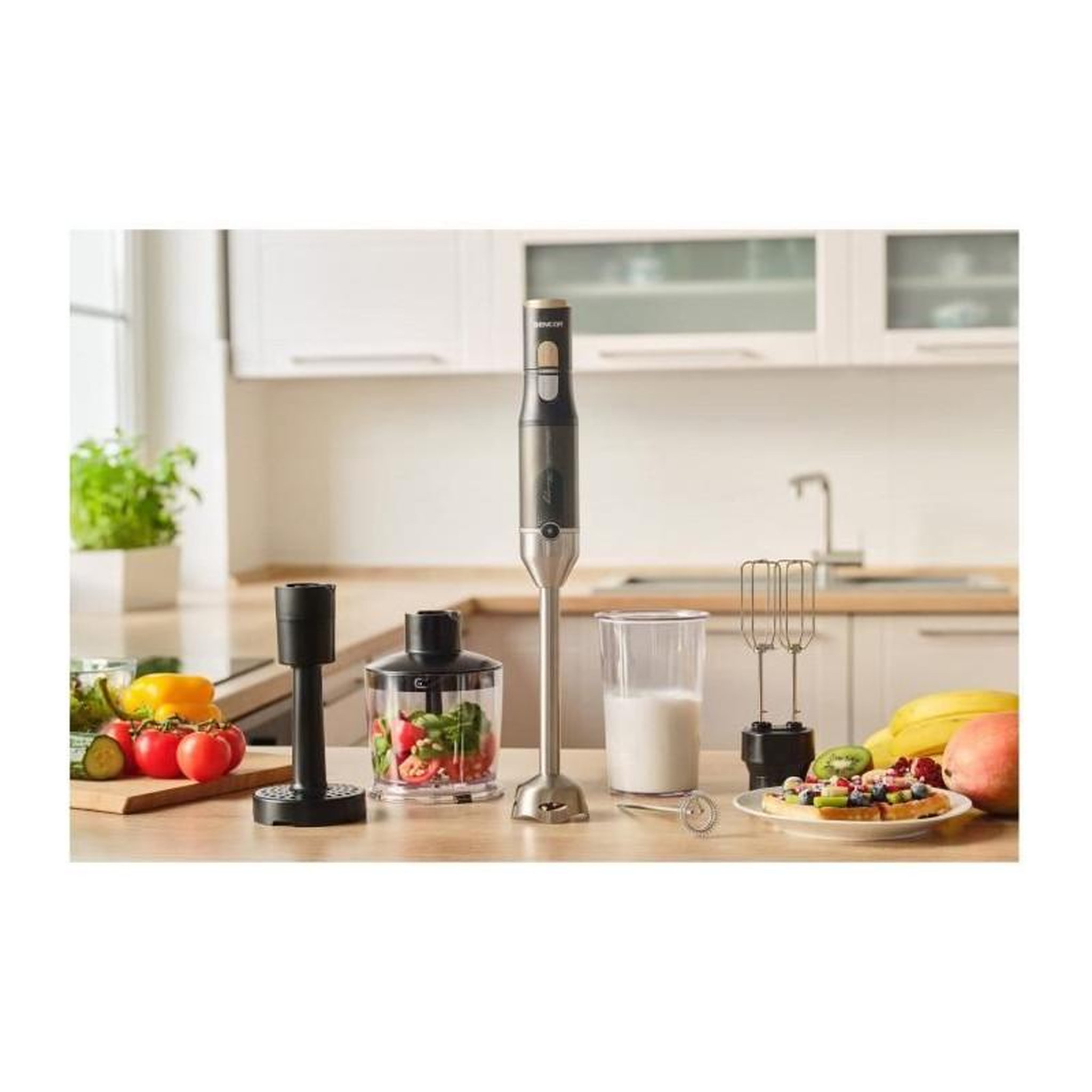 Voir la diapositive 4 : SENCO Mixeur plongeant 6 en 1 - SENCOR - SHB 6442BK - 1200 W - Technologie TITANIUM QuadBlade - Noir