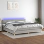 Voir la diapositive 1 : VIDAXL Sommier a lattes de lit matelas LED Gris clair 200x200 cm Tissu