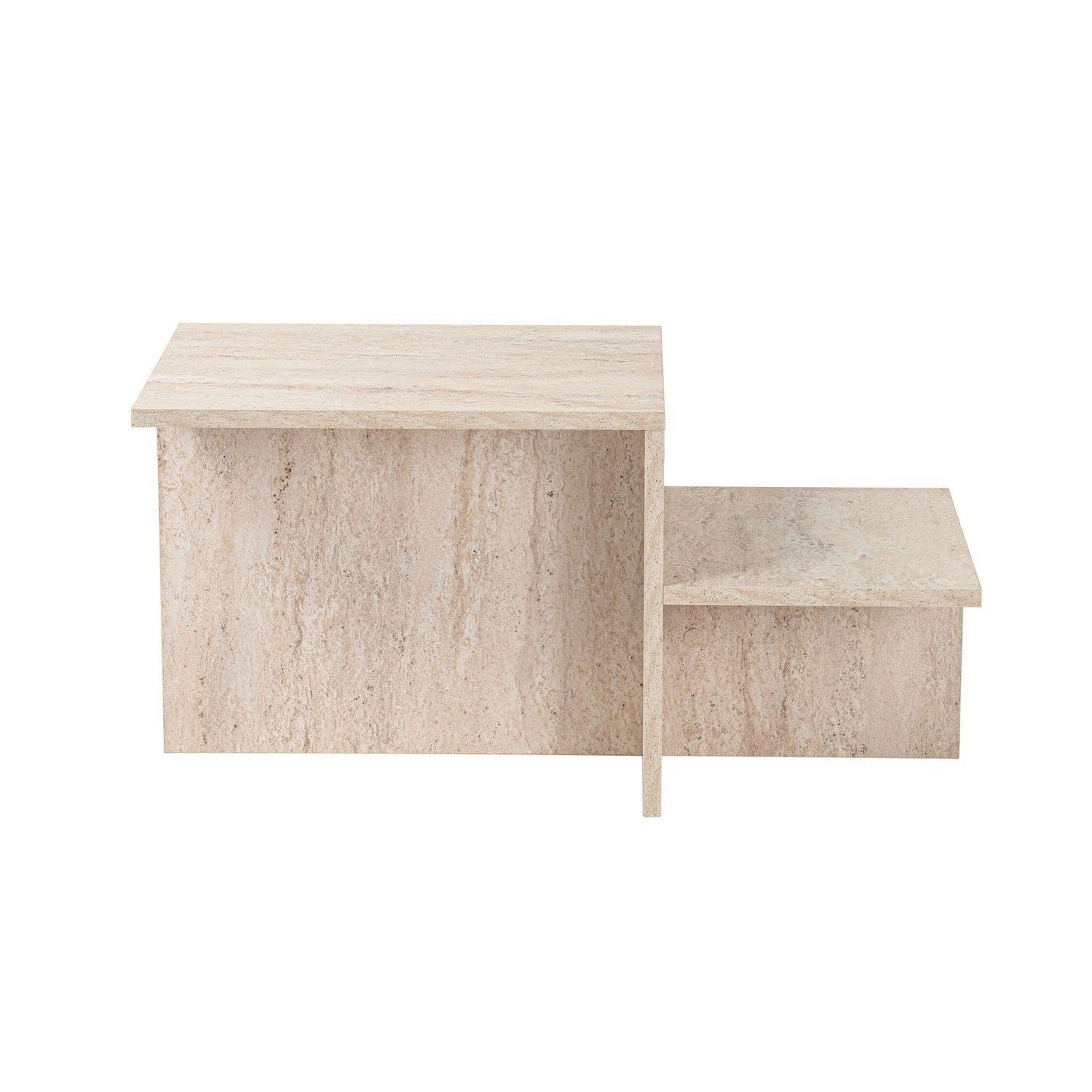 Voir la diapositive 5 : TOILINUX Table basse effet travertin harmony - beige