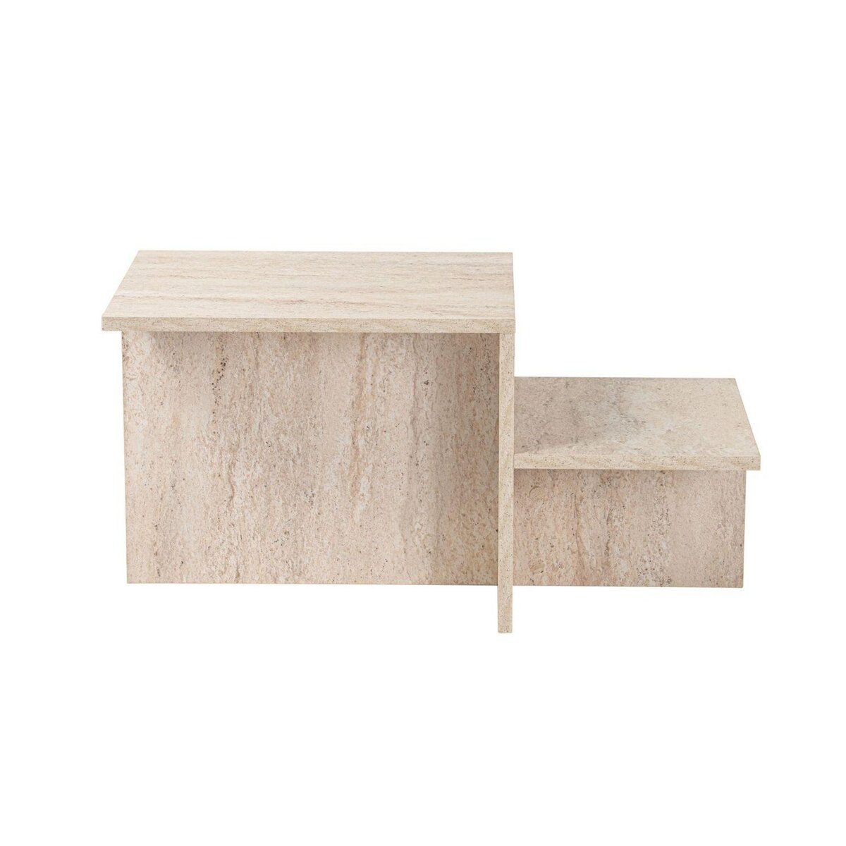 TOILINUX Table basse effet travertin HARMONY - Beige