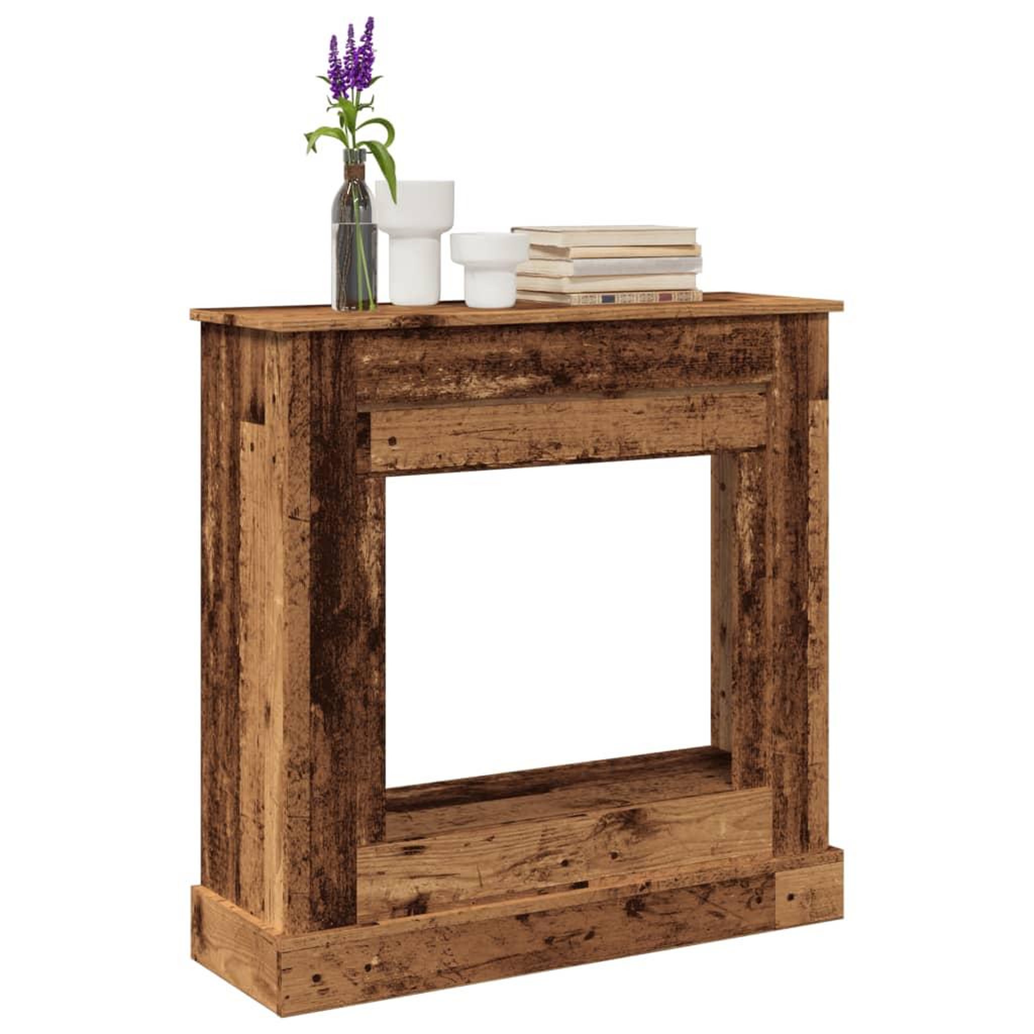 VIDAXL Cadre de cheminee vieux bois 90x30x90 cm bois d'ingenierie