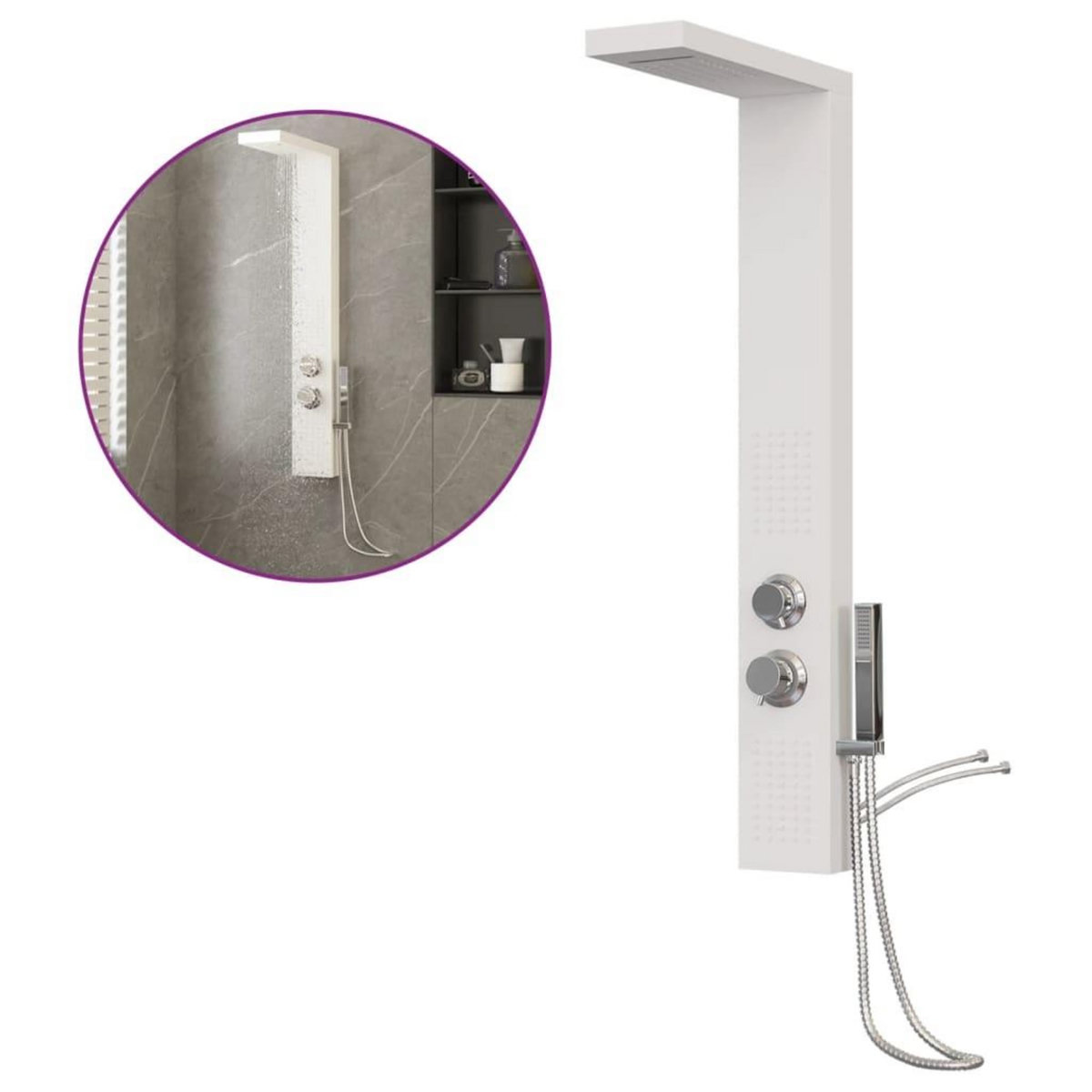 VIDAXL Systeme de panneau de douche Aluminium Blanc