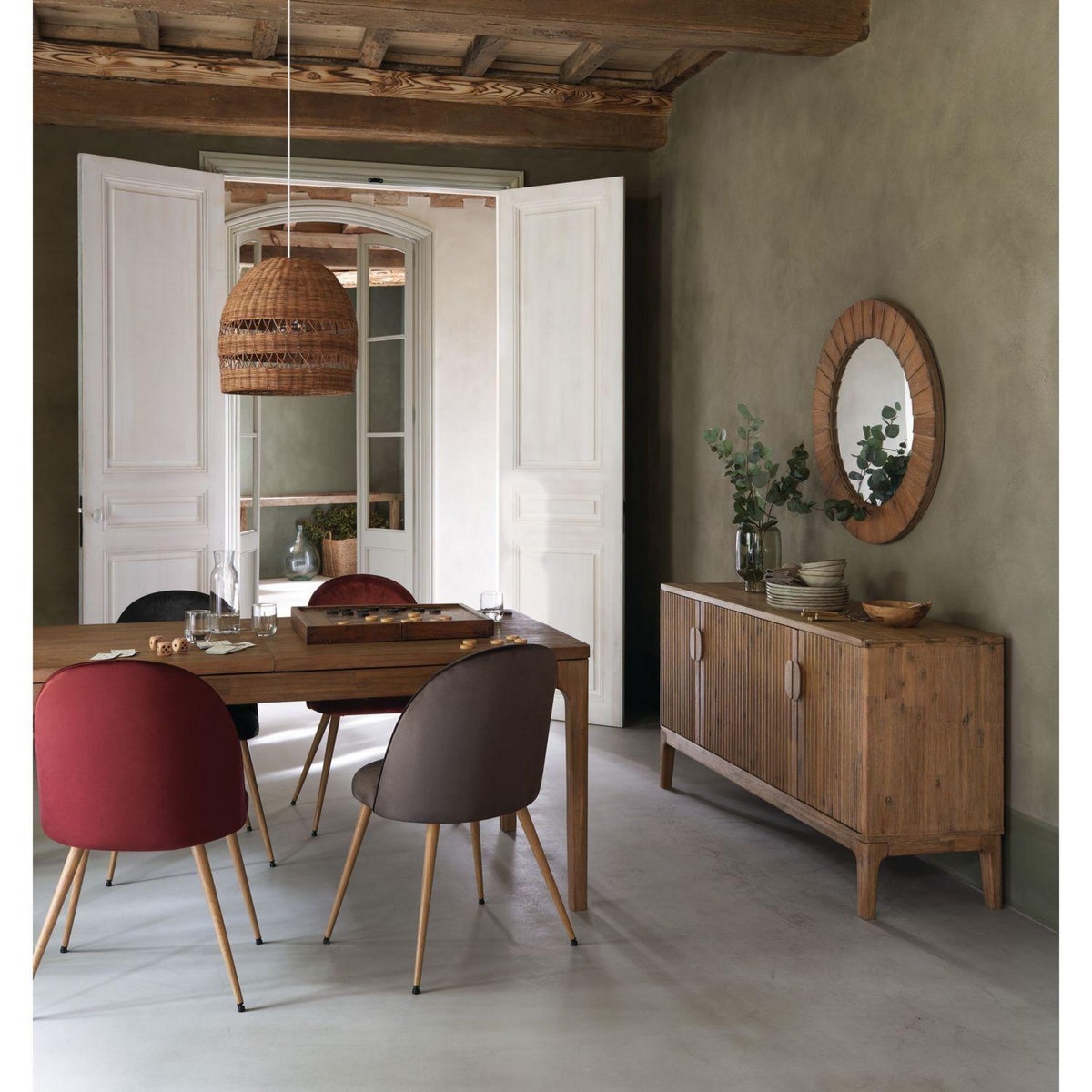 ATMOSPHERA Table à manger extensible Sabor en bois pour 6 à 10 personnes - Marron