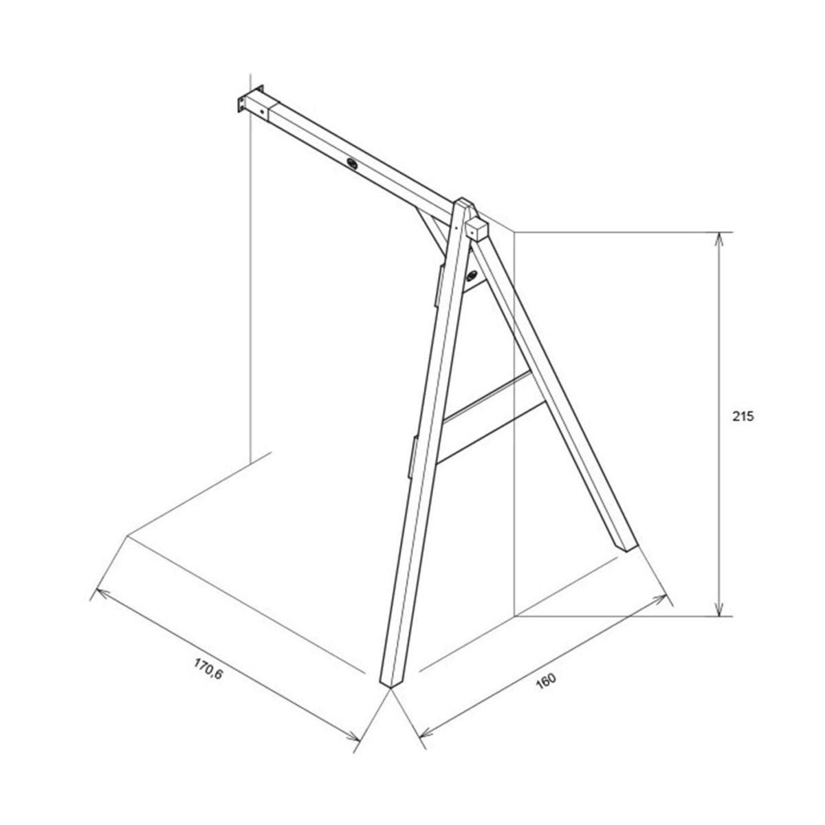 Axi House AXI Portique mural en bois Marron 1 balançoire 160x171x207cm