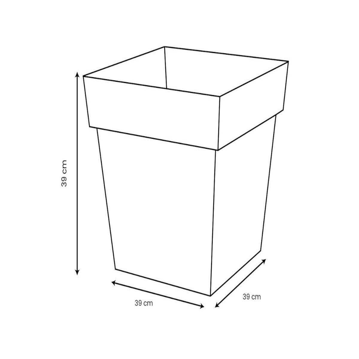 Eda Pot de fleurs Toscane carrée 39 x 39 cm - 38 L - Orange terre battue - Eda