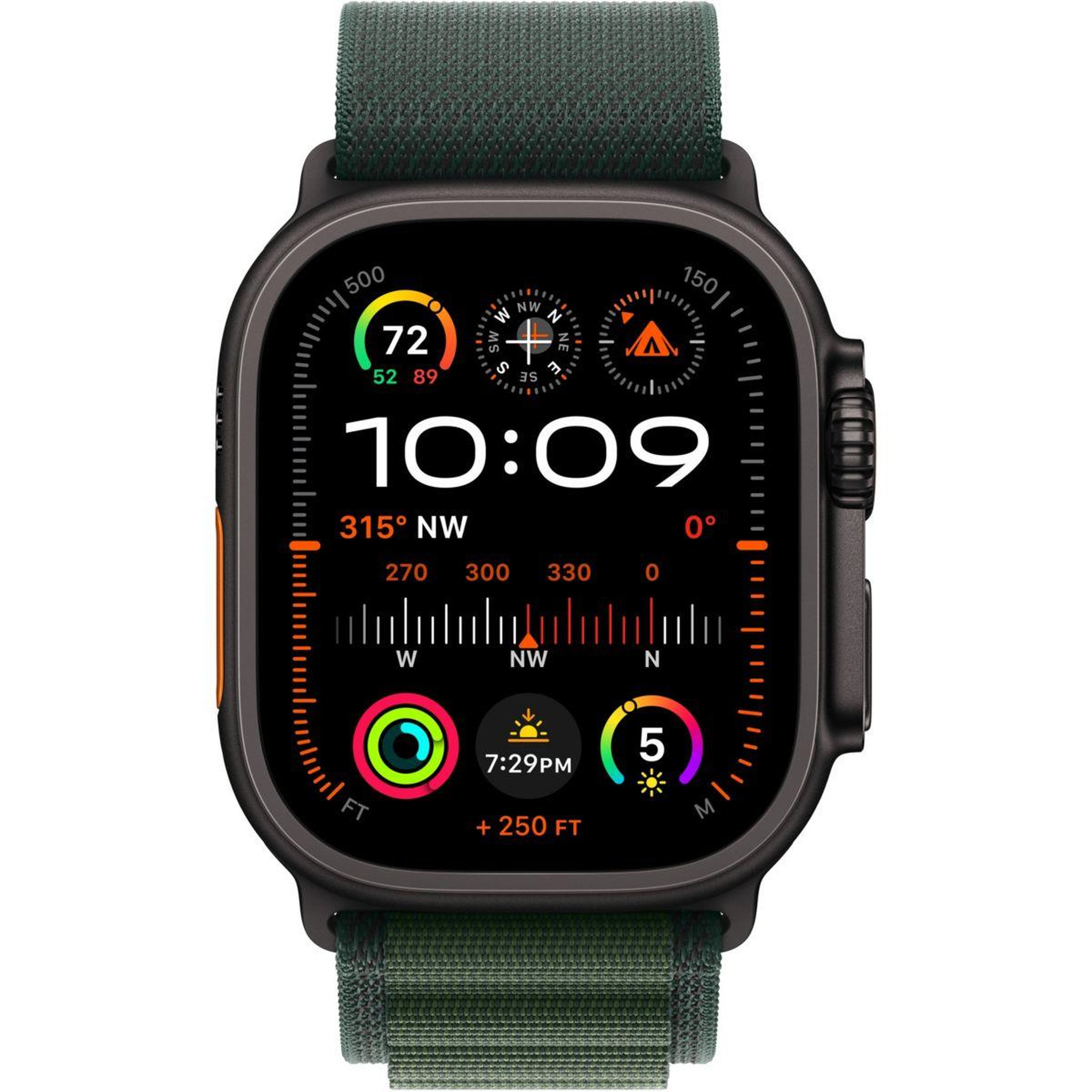 Voir la diapositive 2 : APPLE Montre connectée Ultra 2 49mm Noir / Vert Loop M Cellular