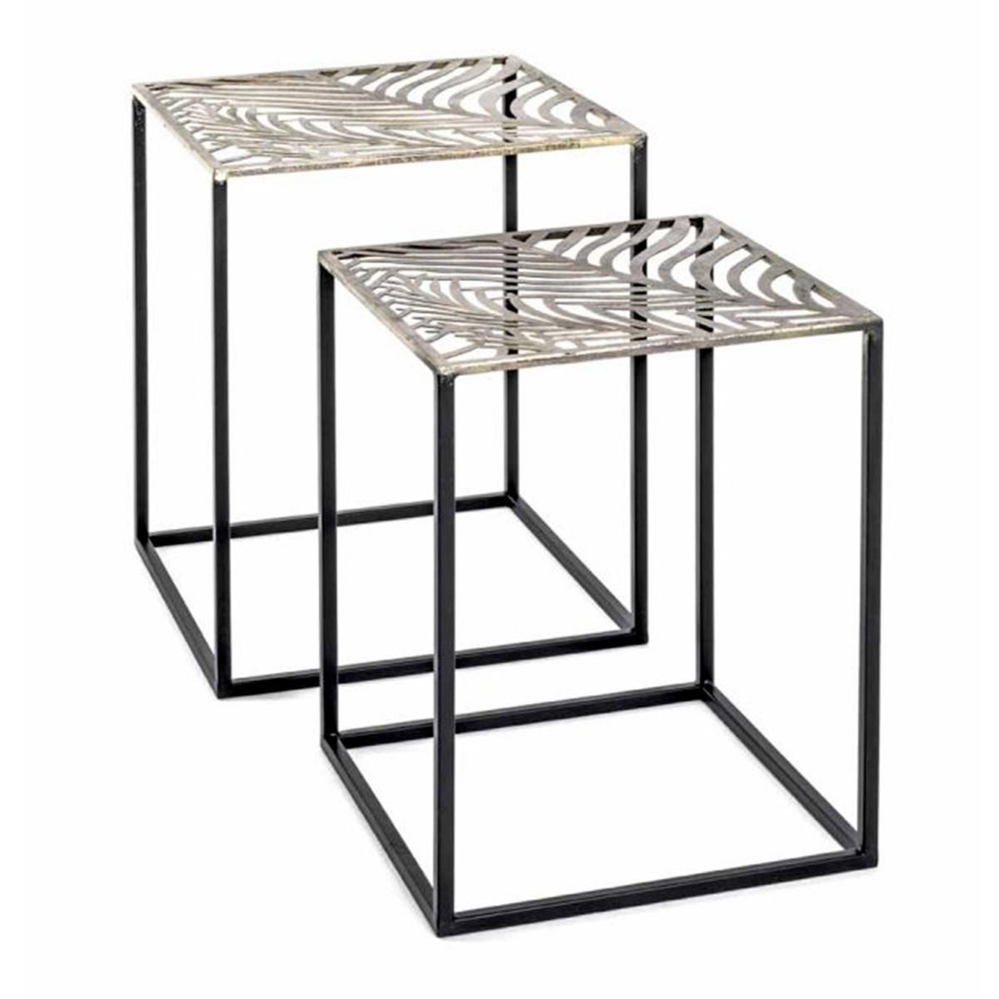 Paris Prix Lot de 2 Tables d'Appoint Carrées  Aglae  50cm Bronze