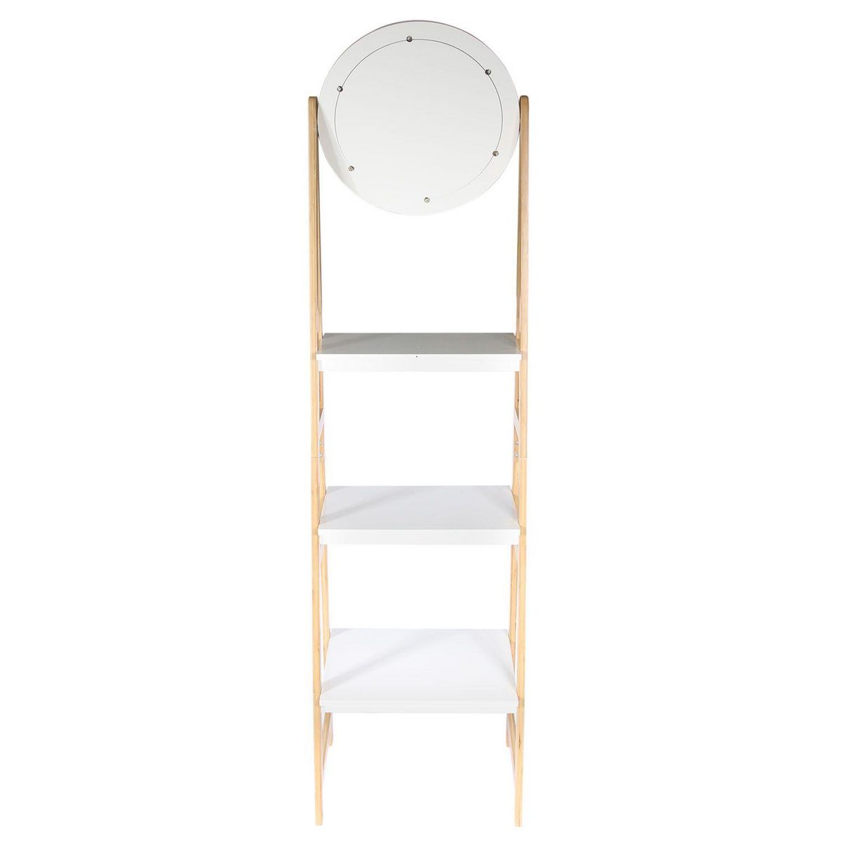 The Home Deco Factory Etagère de salle de bain design scandi Copenhague - L. 43 x H. 163 cm - Blanc