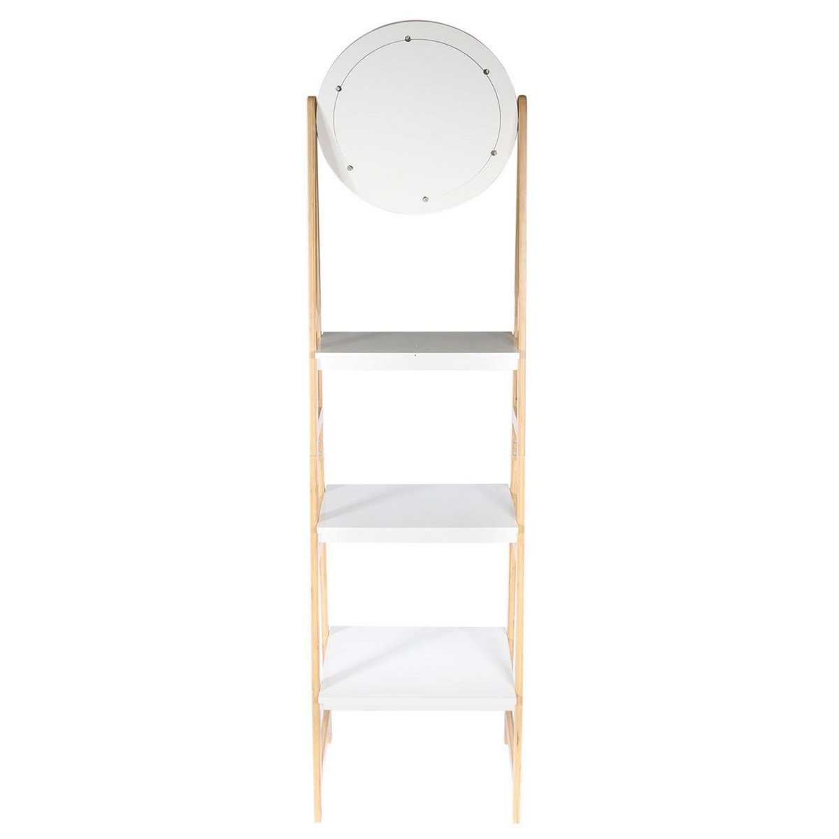The Home Deco Factory Etagère de salle de bain design scandi Copenhague - L. 43 x H. 163 cm - Blanc