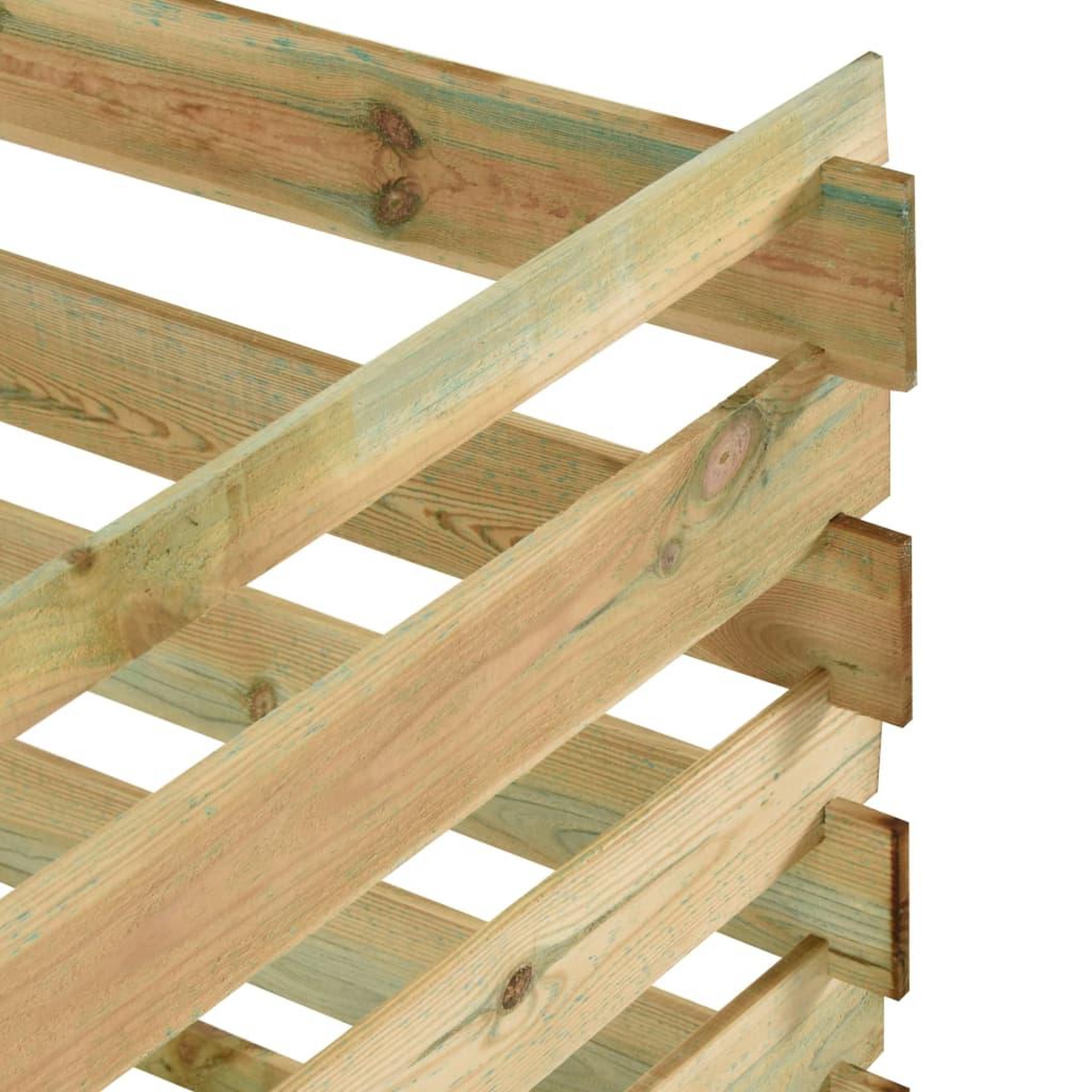 Voir la diapositive 4 : VIDAXL Composteur de jardin a lattes 120x120x70cm bois de pin impregne