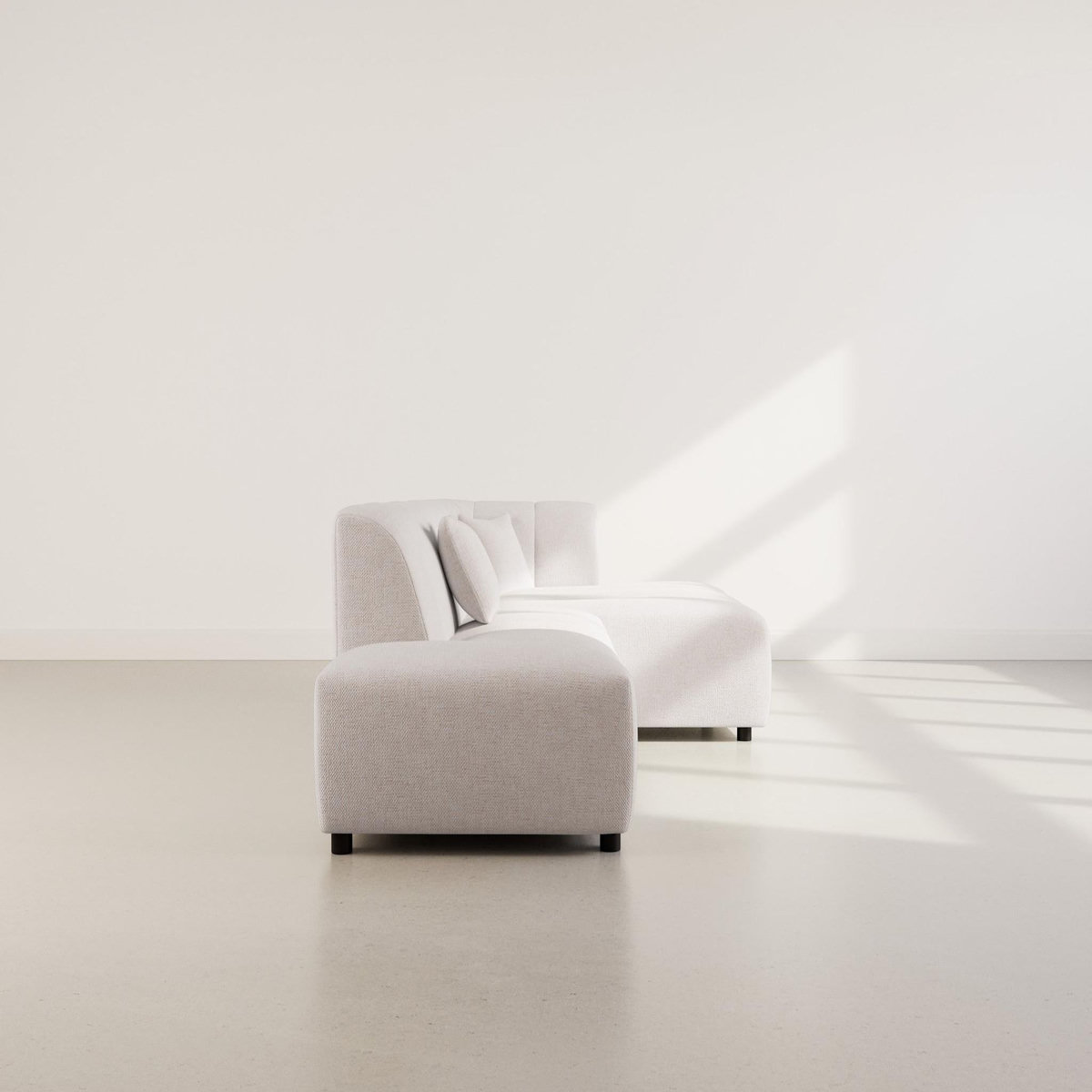 LISA DESIGN Curtis - canapé d'angle droit 4 places sans accoudoir en tissu texturé