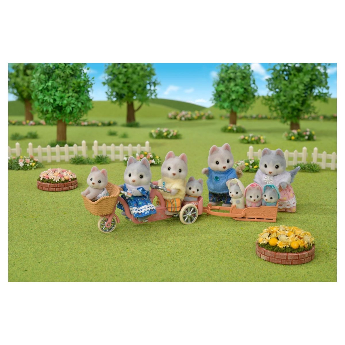 Sylvanian families 5637 Les frères et s&oelig;urs husky et leur tandem - Sylvanian Families