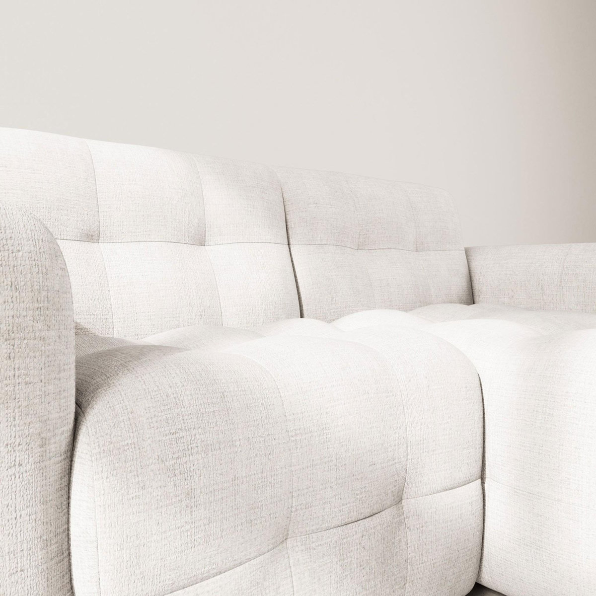 BEST MOBILIER Diane - canapé d'angle droit 4 places en velours texturé